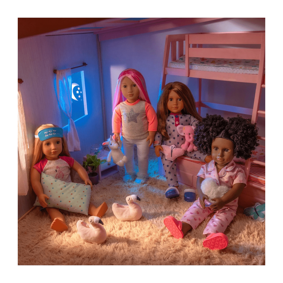 2 Our Generation Dreams for Two 18-inch Doll Butterfly-Themed Bunk Bed Furniture Set - Pink, 2 of 8