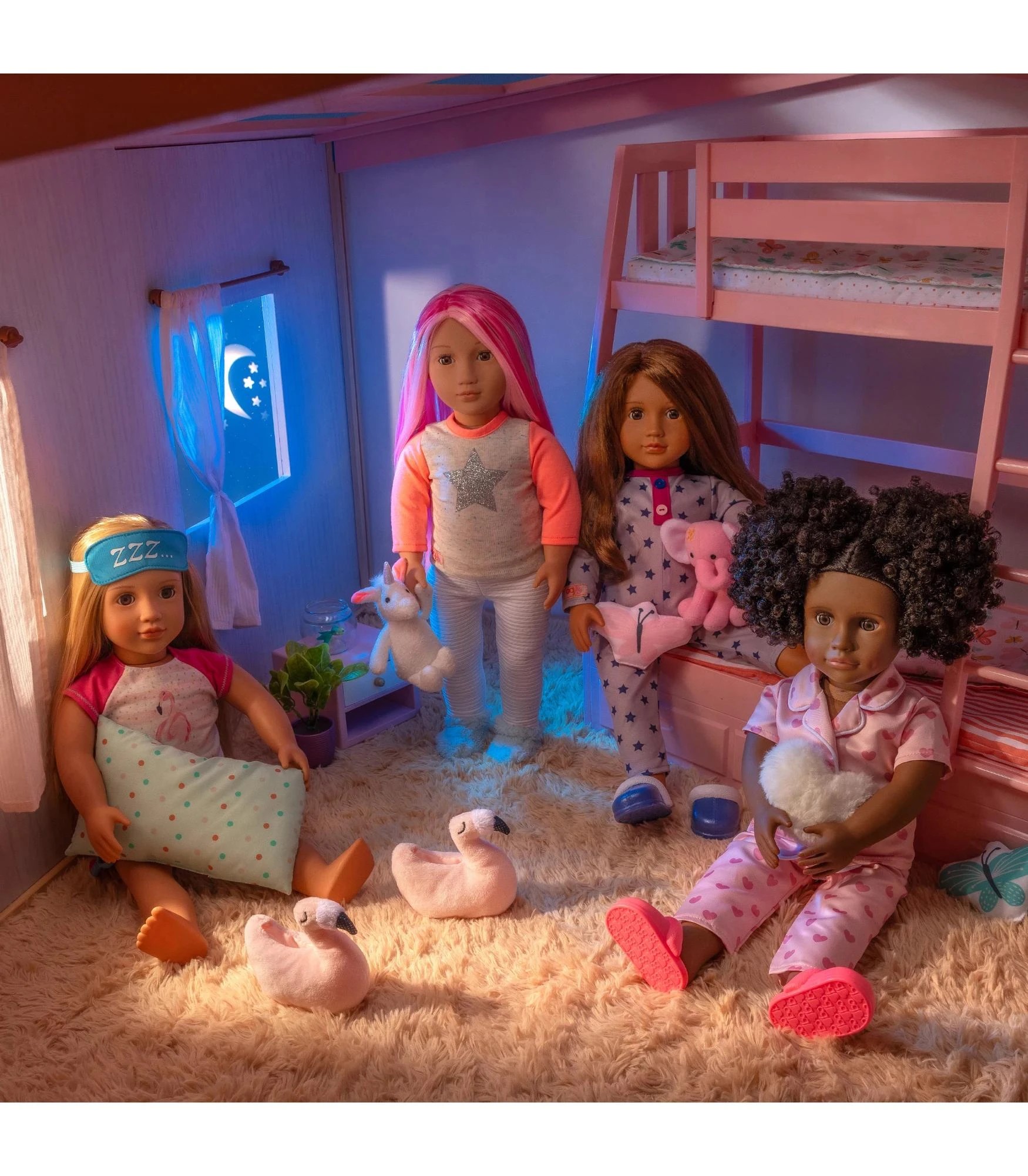 2 Our Generation Dreams for Two 18-inch Doll Butterfly-Themed Bunk Bed Furniture Set - Pink, 2 of 8