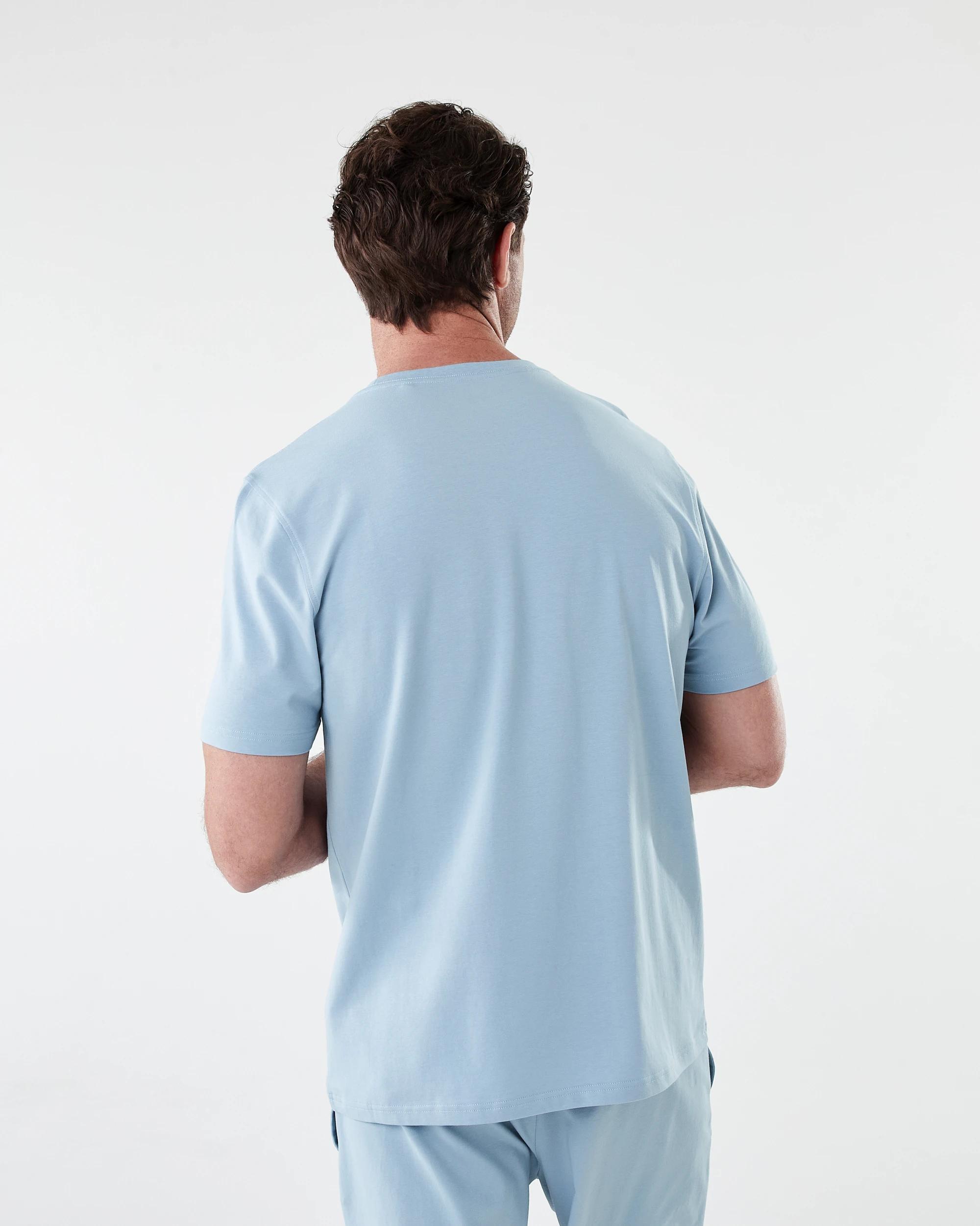 3 Cotton Elastane Sleep Top FOG BLUE, 3 of 6