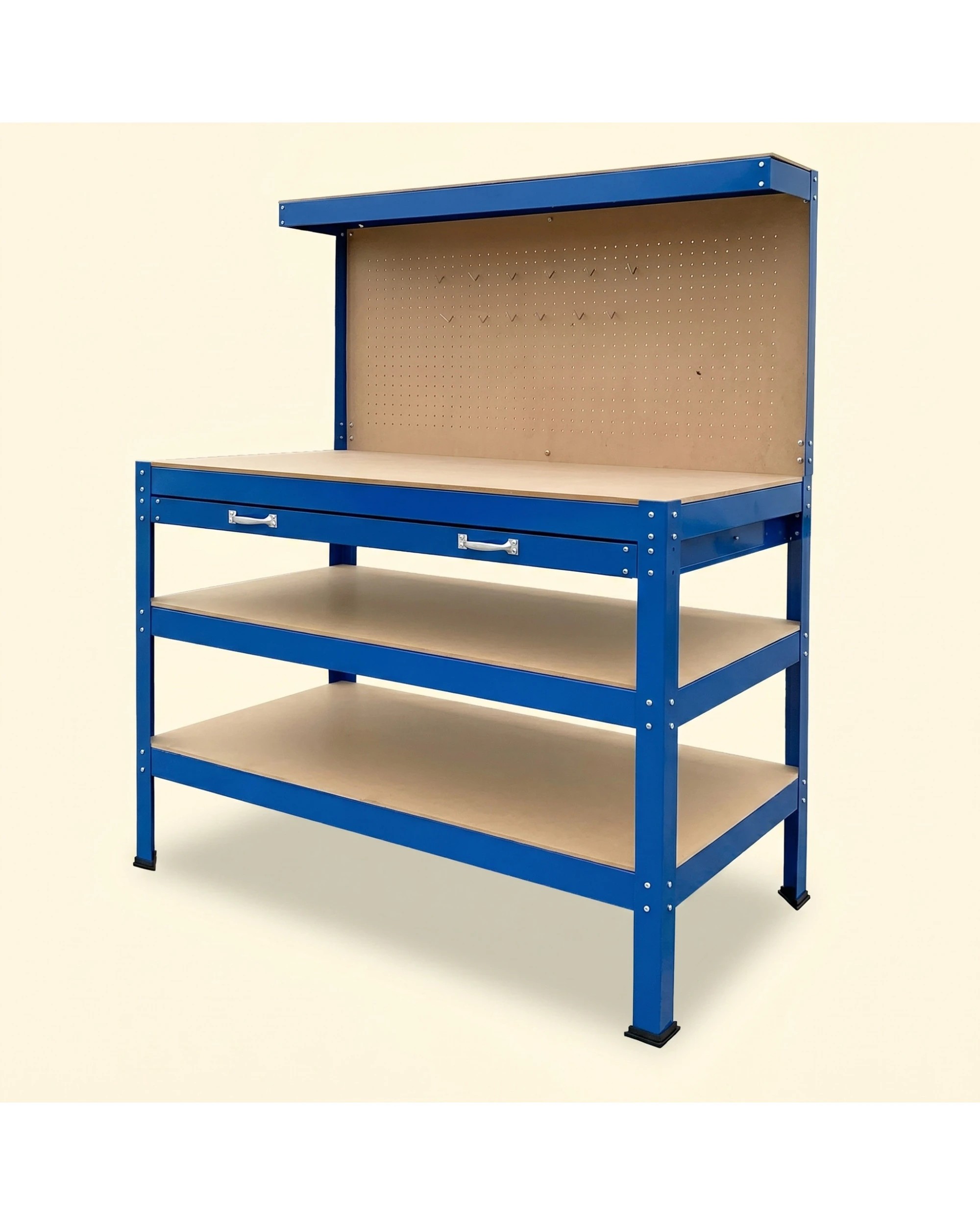 8 3-Layered Work Bench Garage Storage Table Tool Shop Shelf - Blue, 8 of 10