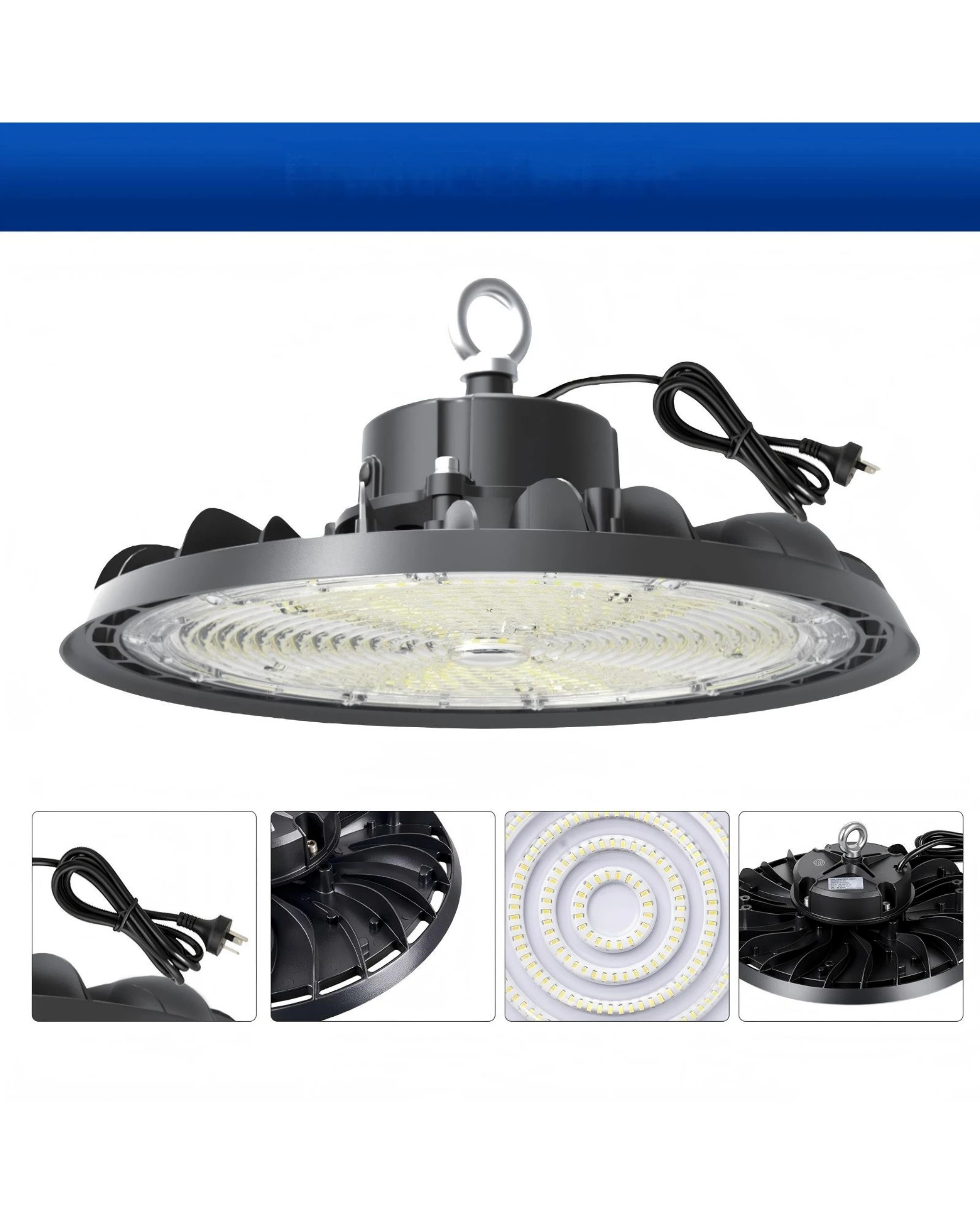 5 Advwin LED High Bay Light 200W IP66 3000K-6500K, 4 Pack - Black, 5 of 7