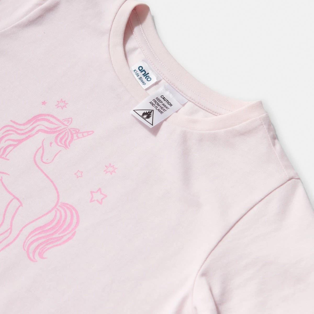 5 Short Sleeve Knit Pyjama Set PINK UNICORN, 5 of 6