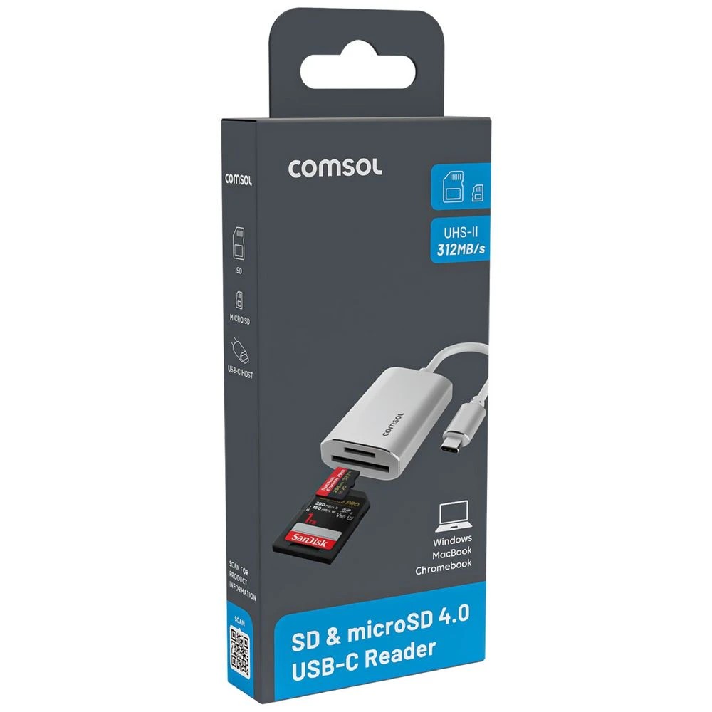 2 Comsol SD and MicroSD 4.0 USB-C Reader, 2 of 4
