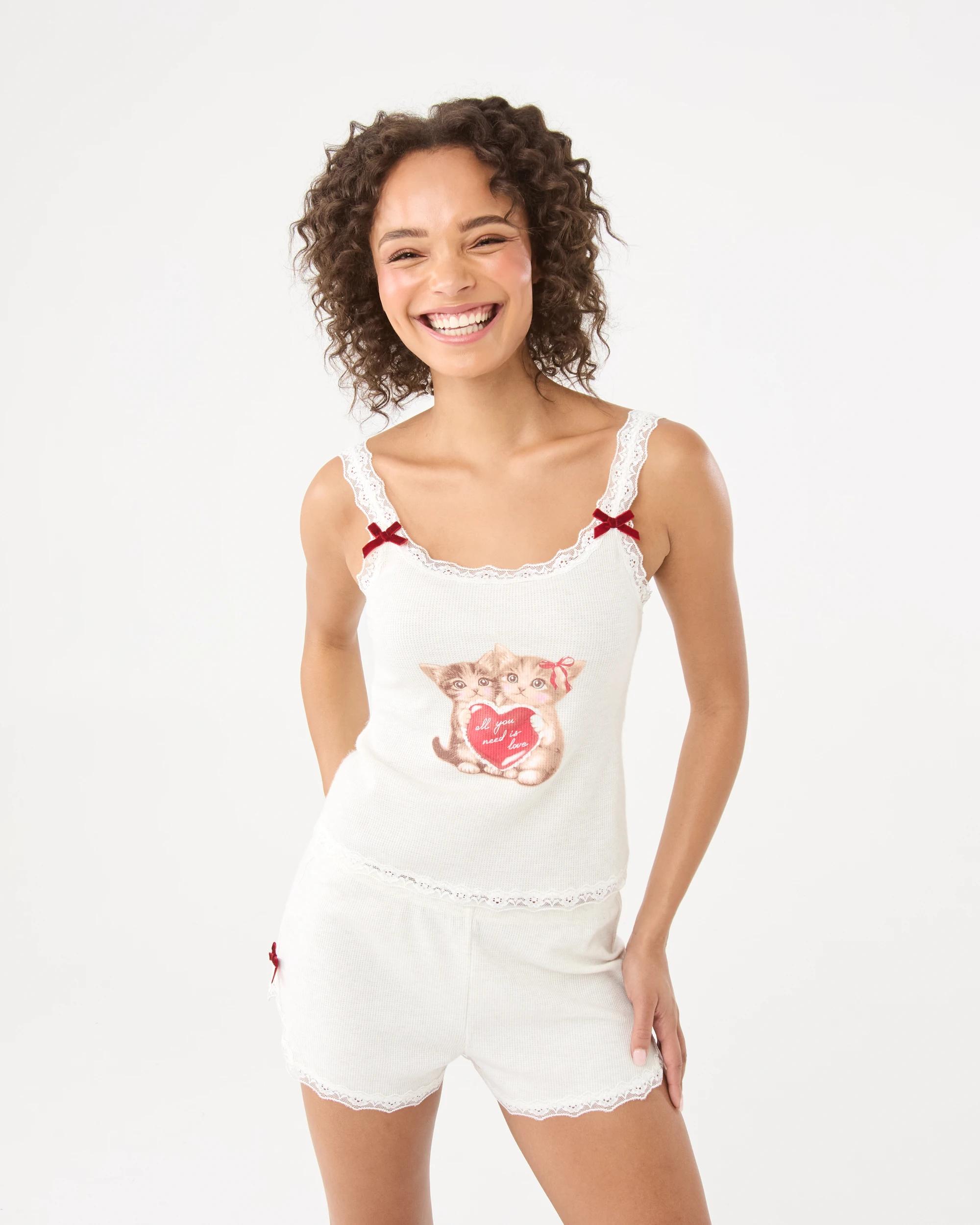 7 Lace Trim Waffle Shorts Marled Oat, 7 of 7