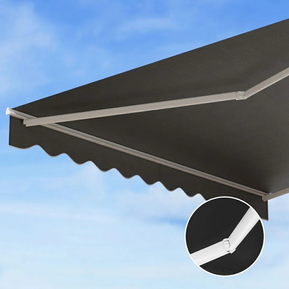 4 Instahut Retractable Folding Arm Awning Motorised Sunshade 4Mx3M - Grey, 4 of 6