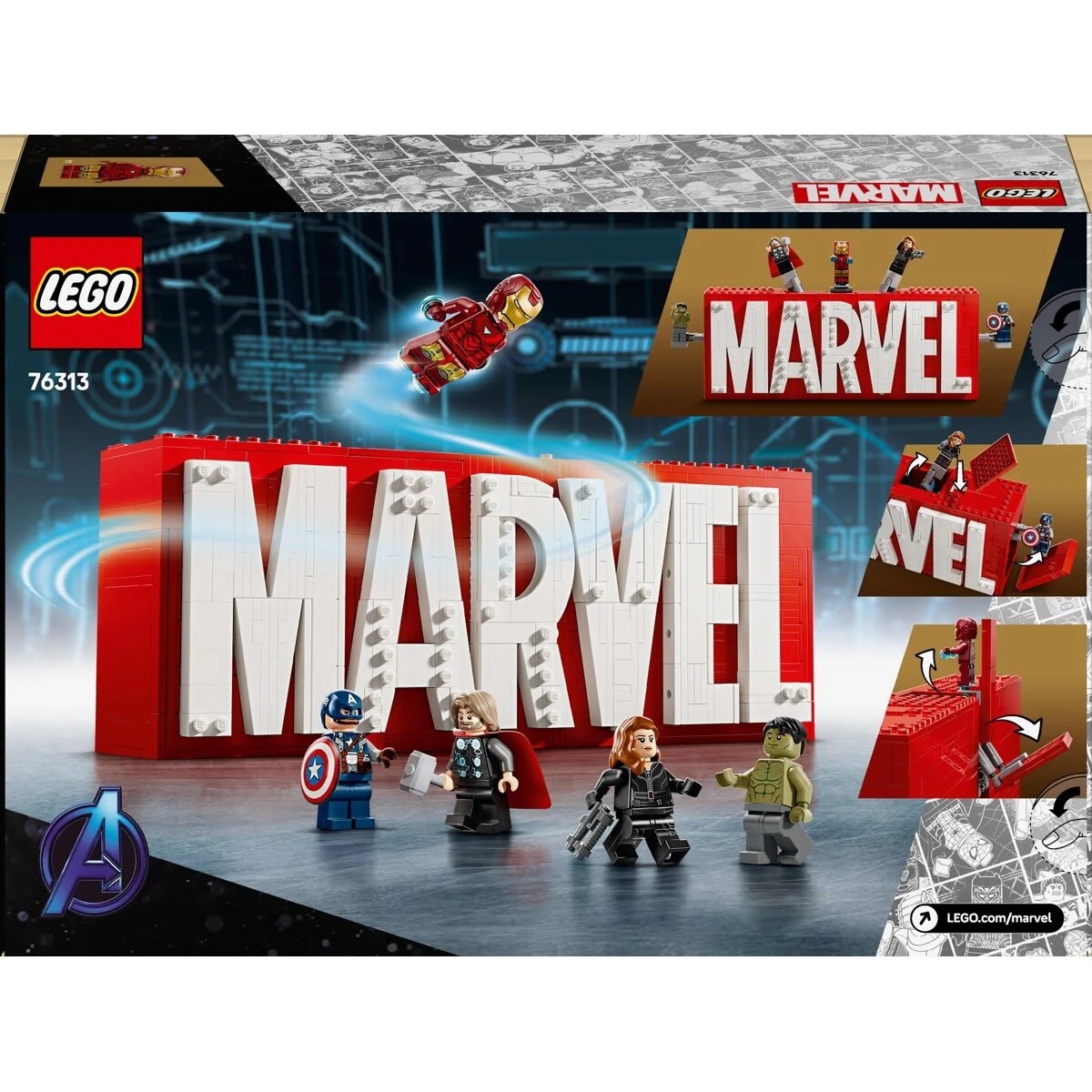 10 LEGO Marvel: Marvel Logo & Minifigures 76313, 10 of 10