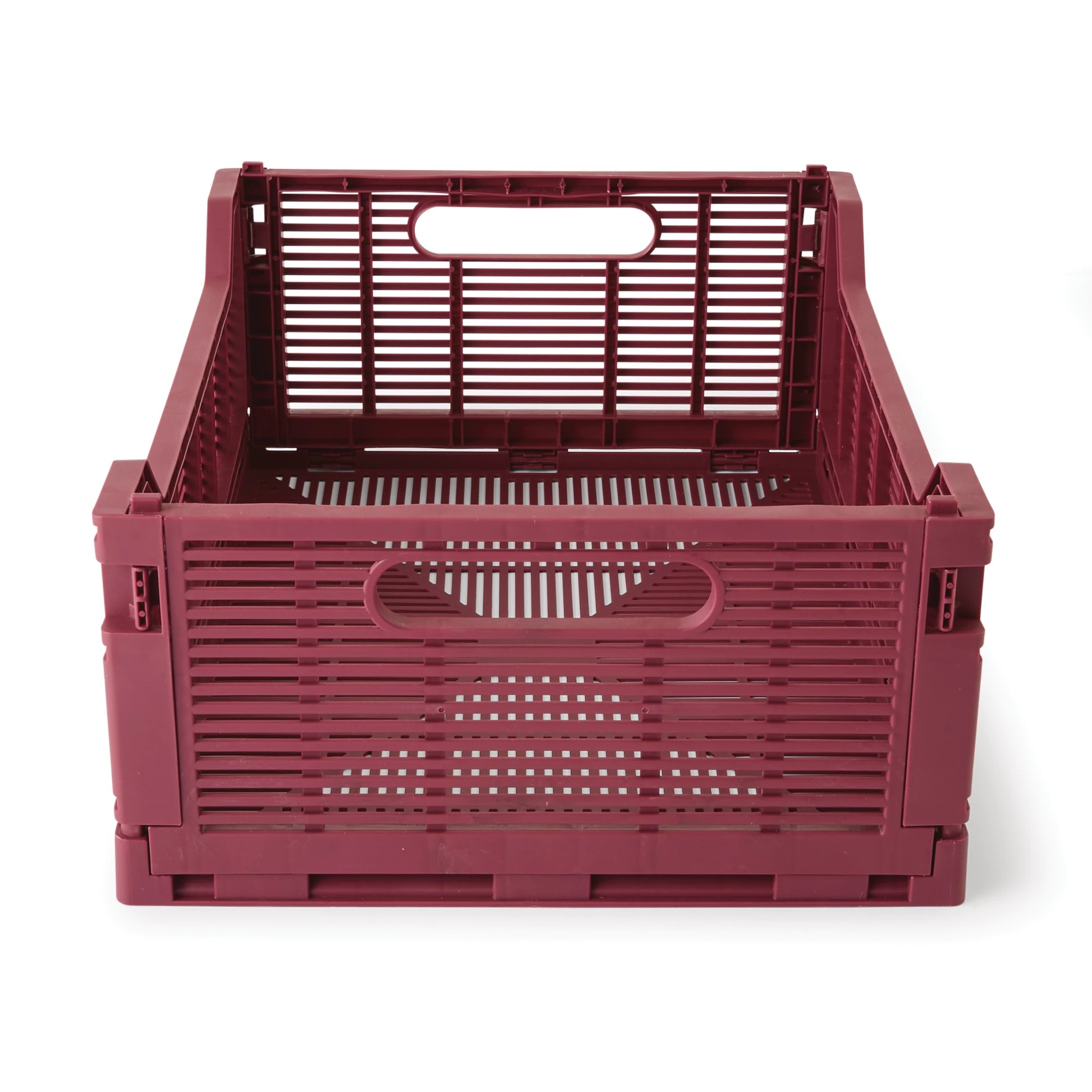 4 13L Linear Collapsible Crate - Medium, Burgundy, 4 of 6