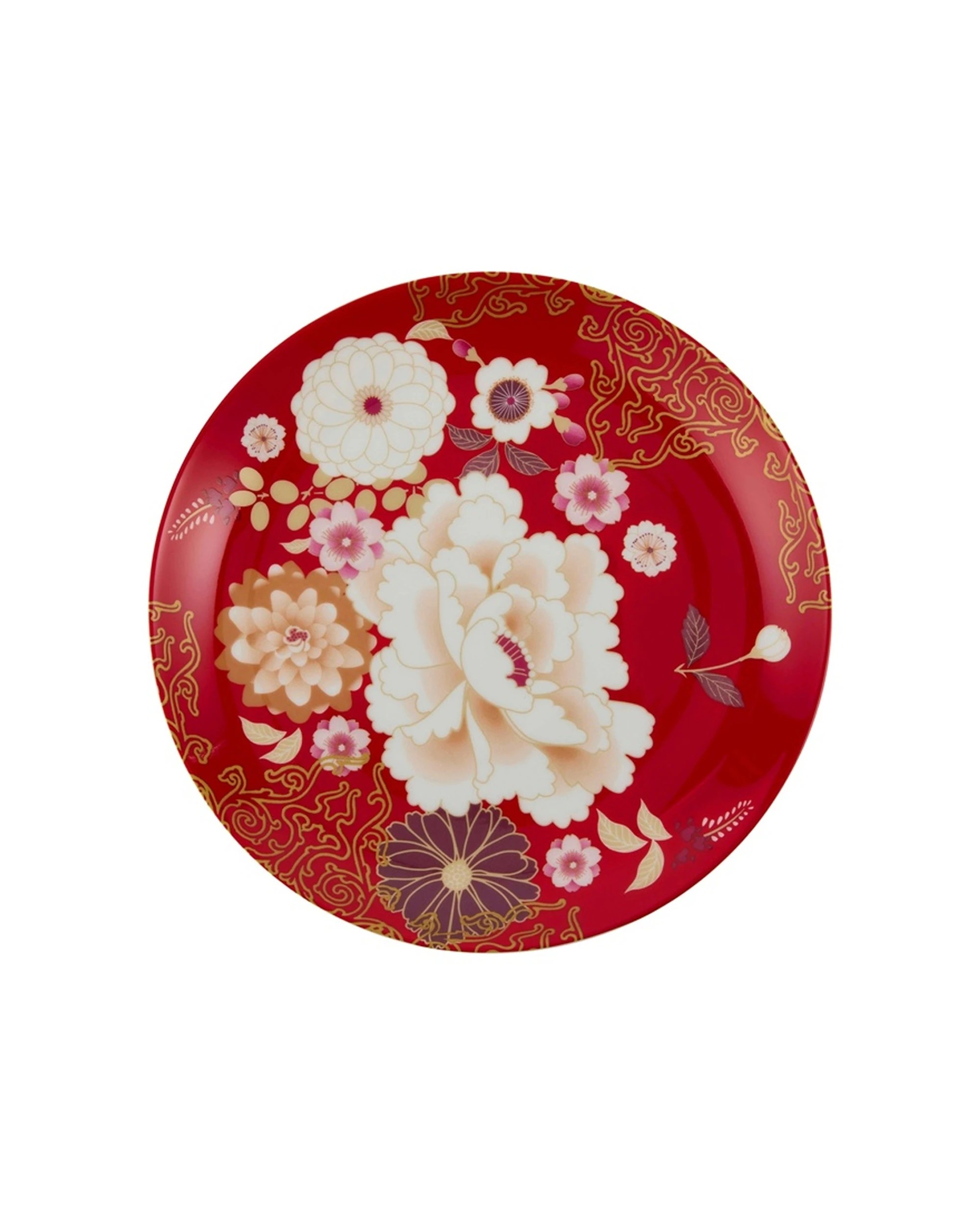 1 Maxwell And Williams Fine Bone China Cake Plate 20cm Kimono Gift Boxed - Red, 1 of 2