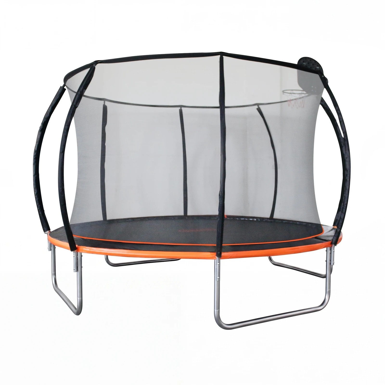 4 Mazam 14FT Kids Trampoline Safety Enclosure Net Basketball Set Ladder Round - Multi, 4 of 4