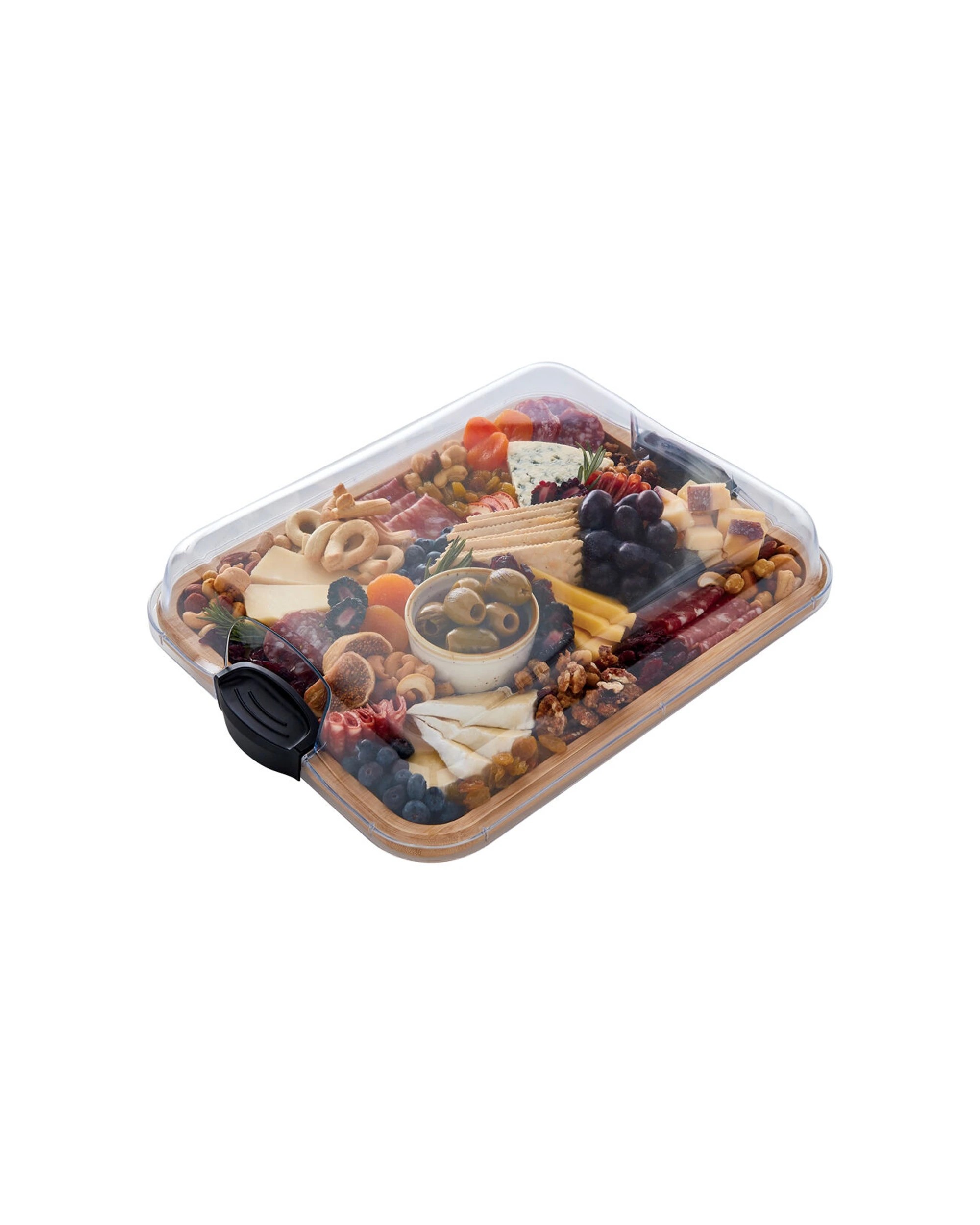 4 Farberware 2PK Build-a-Board Bamboo Rectangular Serving Board With Lid Durable - Brown, 4 of 4