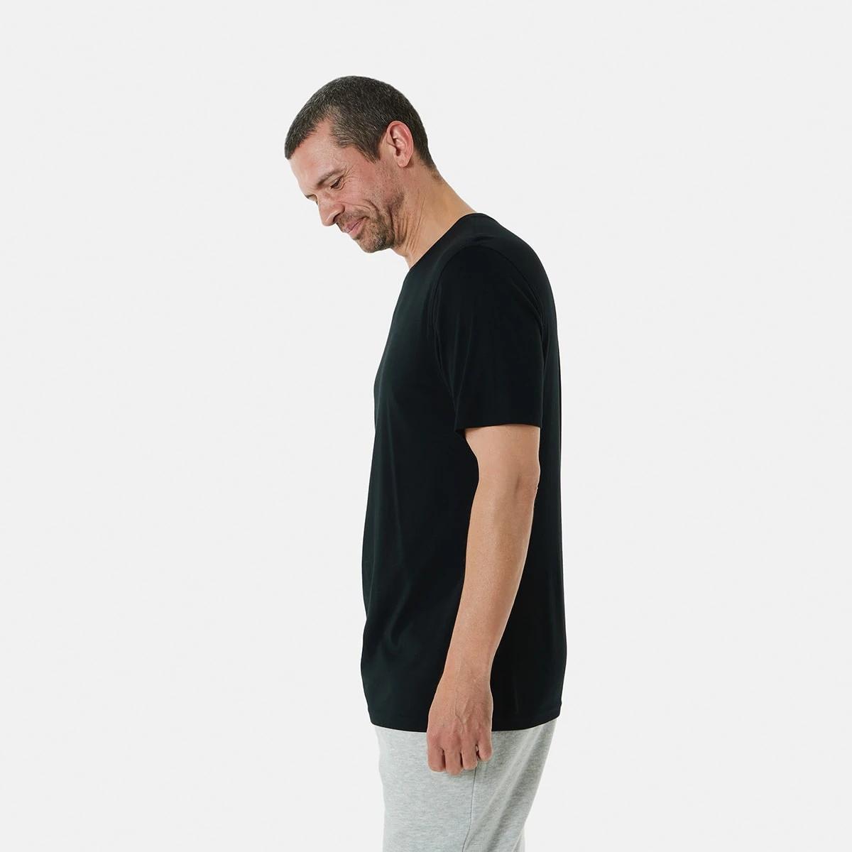 2 Short Sleeve Modal Blend Sleep Top Black, 2 of 5