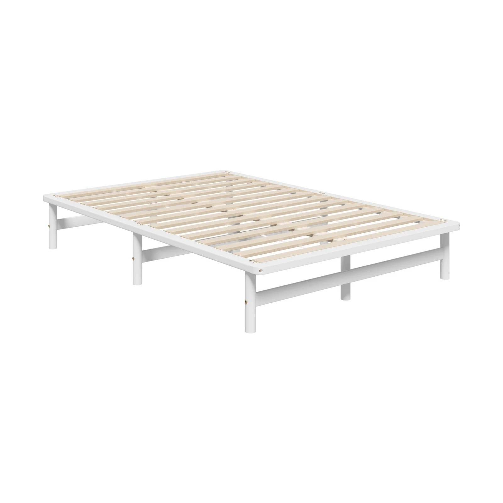 1 Oikiture Wooden Bed Frame Queen Size Beds Base Platform Solid Pine Timber
 - White, 1 of 10