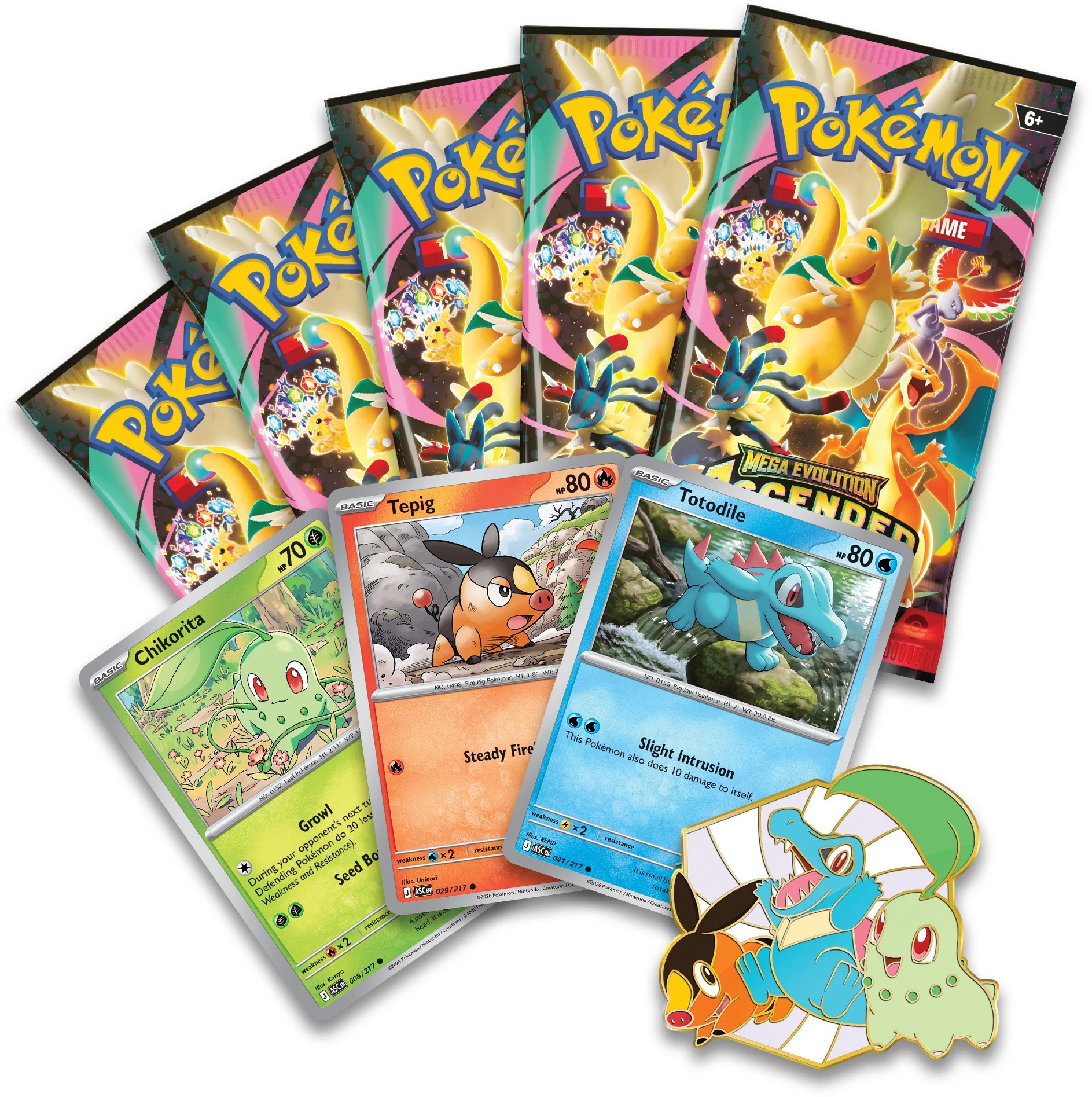 5 Pokemon Trading Card Game: Mega Evolution - Ascended Heroes First Partners Deluxe Pin Collection, 5 of 6