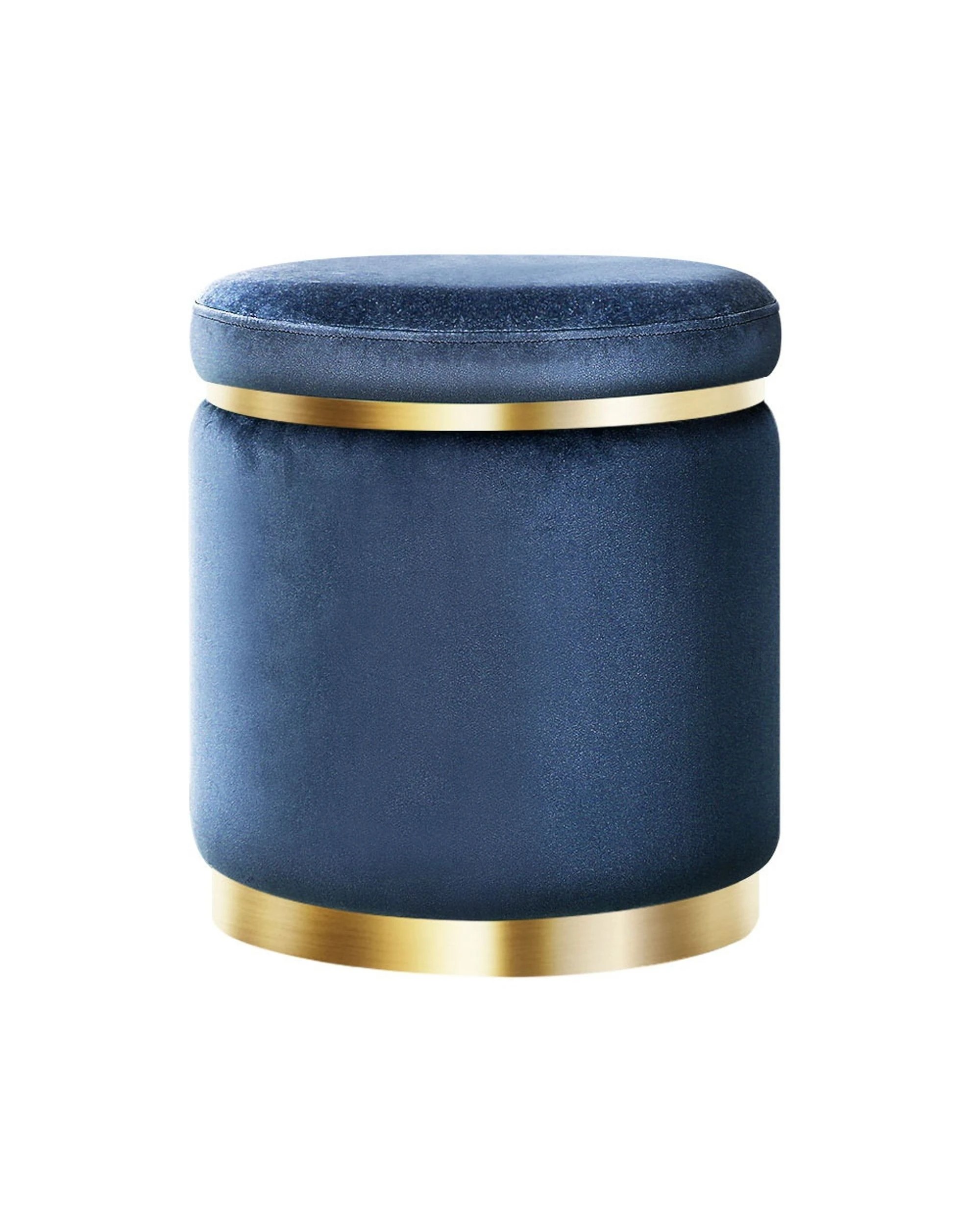 1 Artiss Ottoman Foot Stool Round
 - Blue, 1 of 3