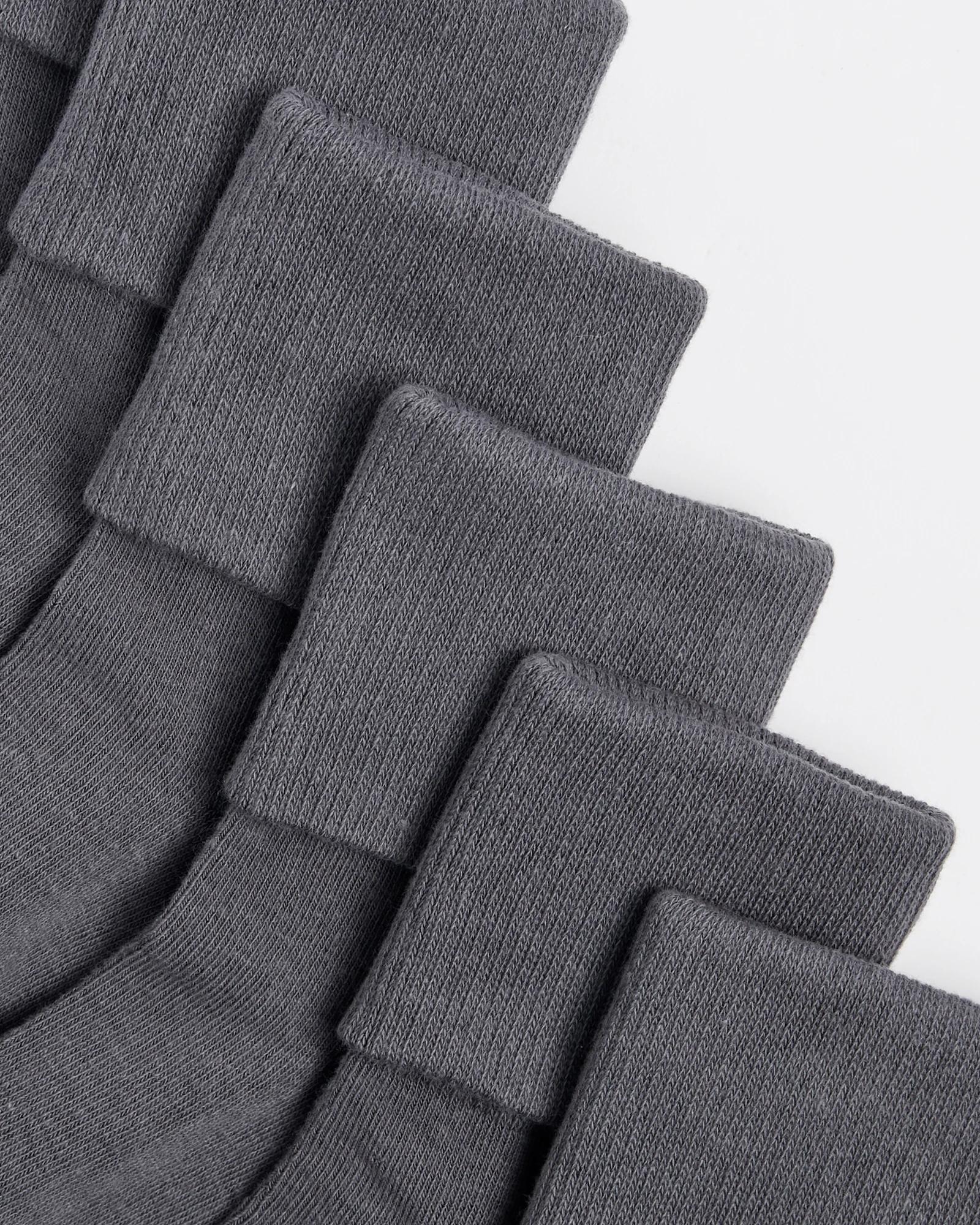 2 Kids Maxx School Cuffed Socks 6 Pack GREY, 2 of 3