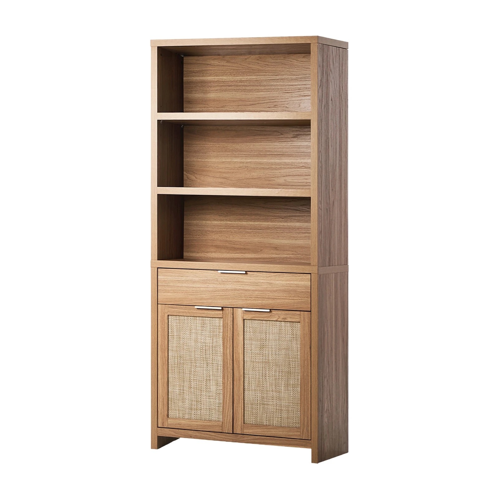 1 Oikiture Display Shelf Bookshelf Bookcase Adjustable Storage Cabinet 5 Tier
 - natural, 1 of 10