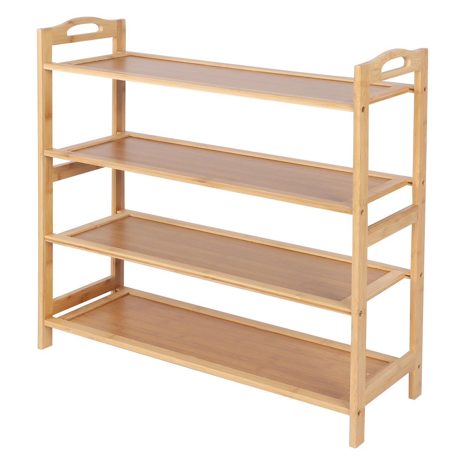 4 Casa Decor 4-Tier Bamboo Shoe Rack, Durable, Space Saving, Stylish Storage - Oak - Brown, 4 of 10