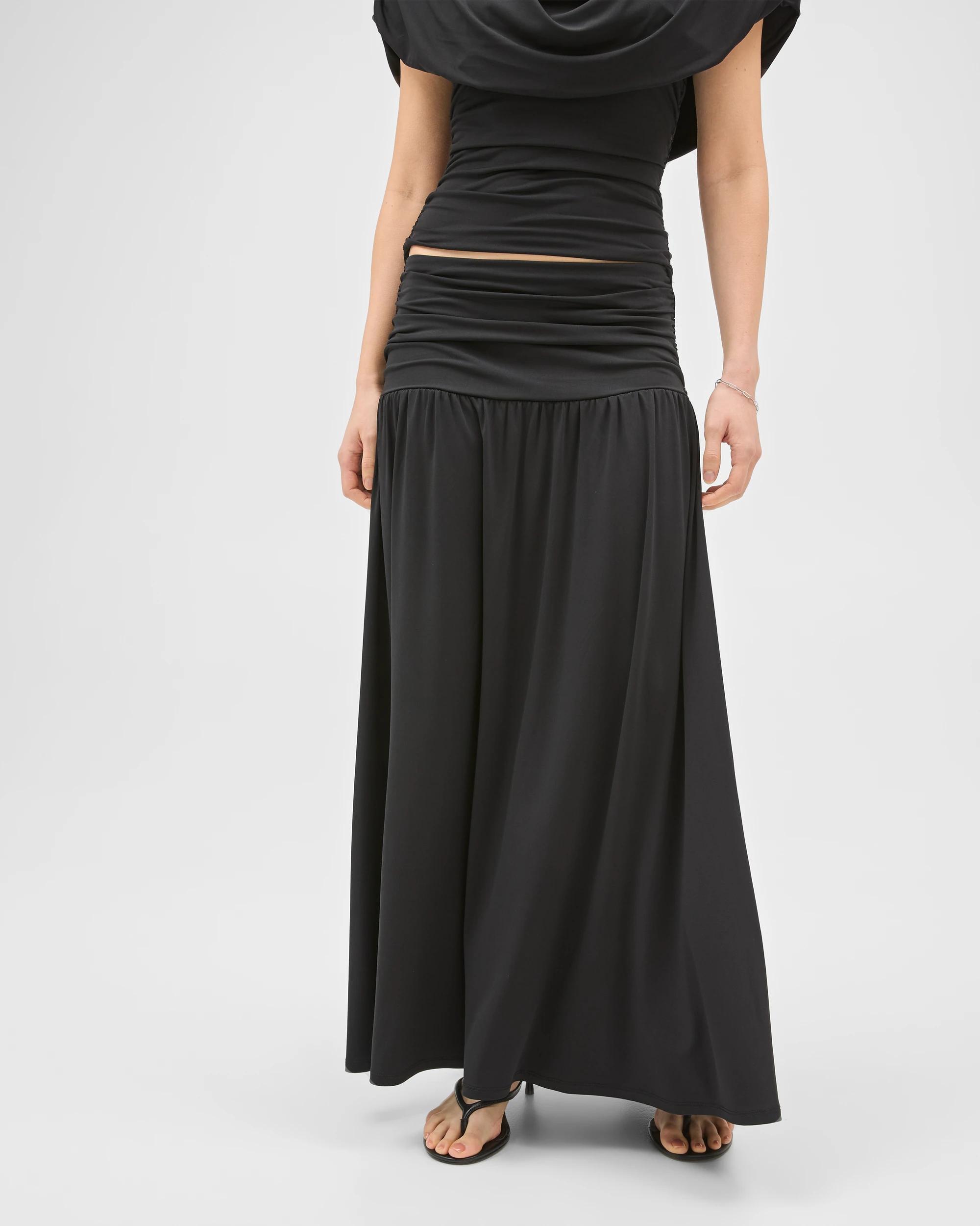 7 Lily Loves Drape Maxi Skirt BLACK, 7 of 7