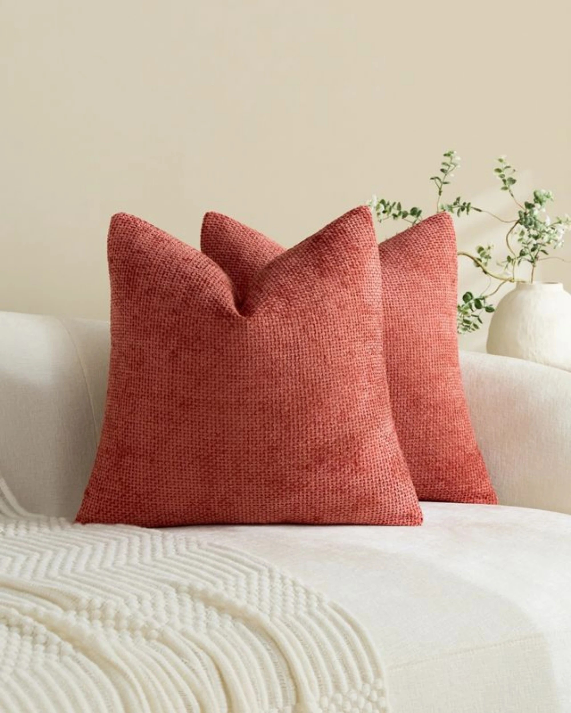 Gioia Casa 2-Pack Chenille Grid European Pillowcases 65cm x 65cm ...