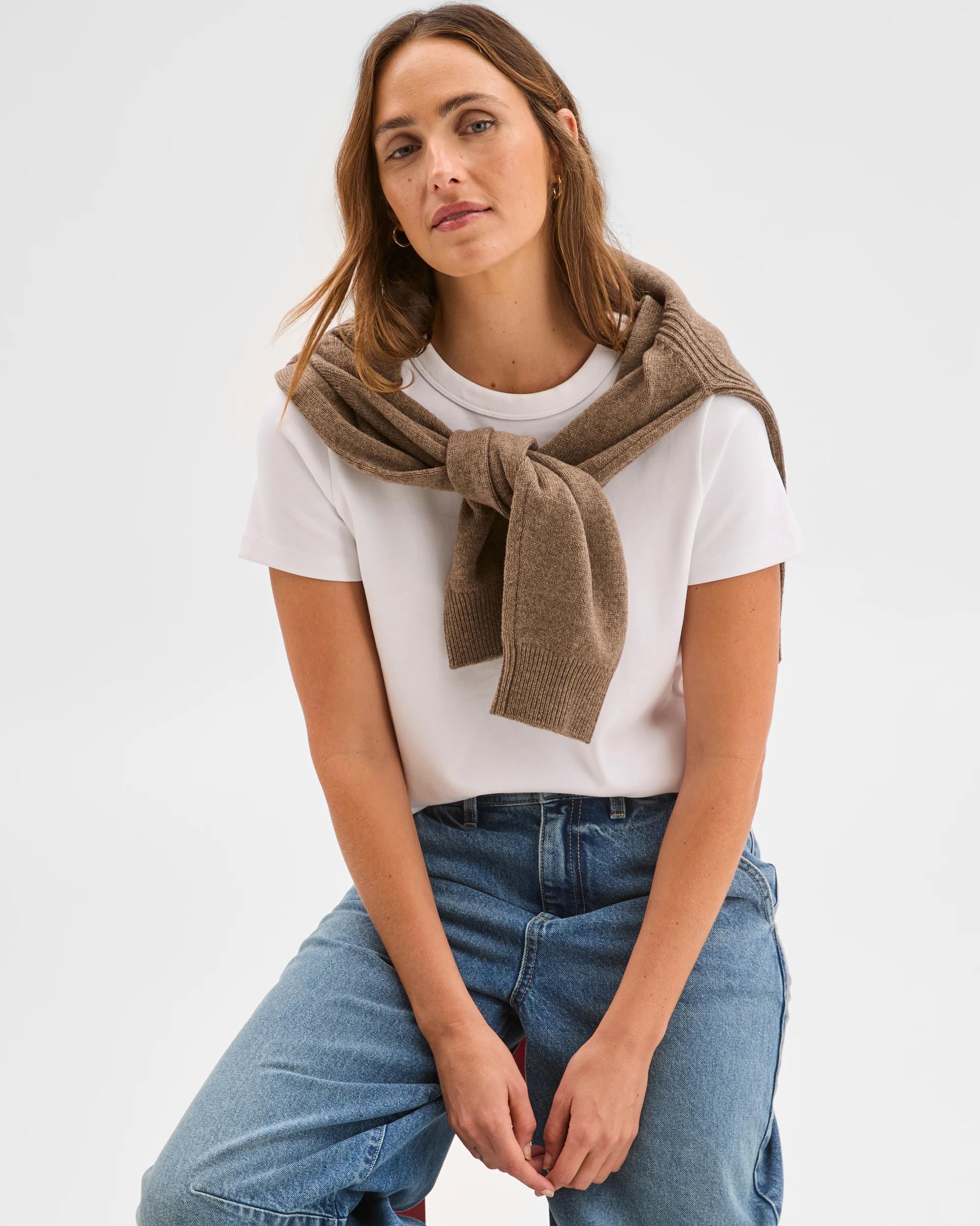 2 Target Woman Australian Cotton Interlock Neat T-Shirt WHITE, 2 of 7