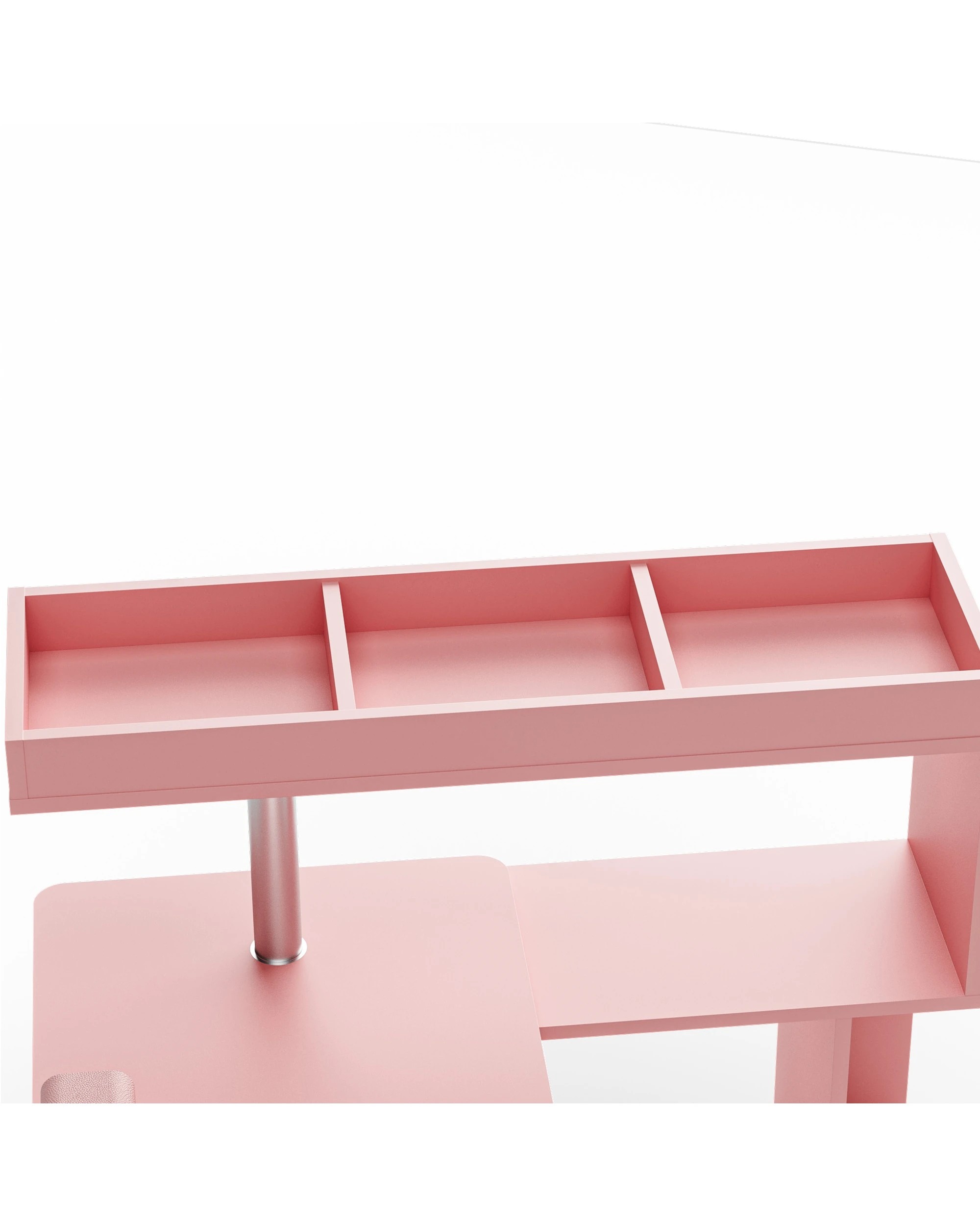 5 Advwin Manicure Table Dressing Nail Tech Desk with Dust Collector Rotating Reversible L-Shaped Salon Workstation - Pink, 5 of 8