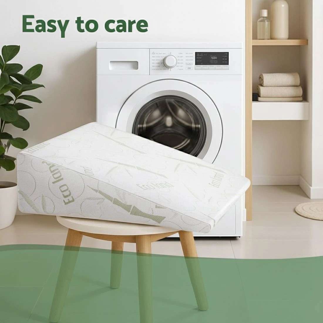 8 Giselle Bedding Wedge Pillow Gel Memory Foam Ergonomic Support Bamboo Cover - White, 8 of 8