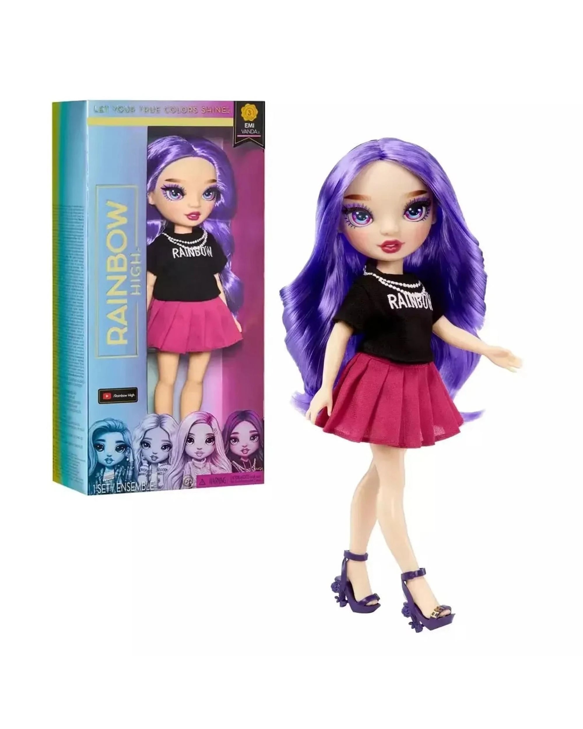 1 Rainbow High Series 3 Emi Vanda Fashion Doll - Purple, 1 of 3