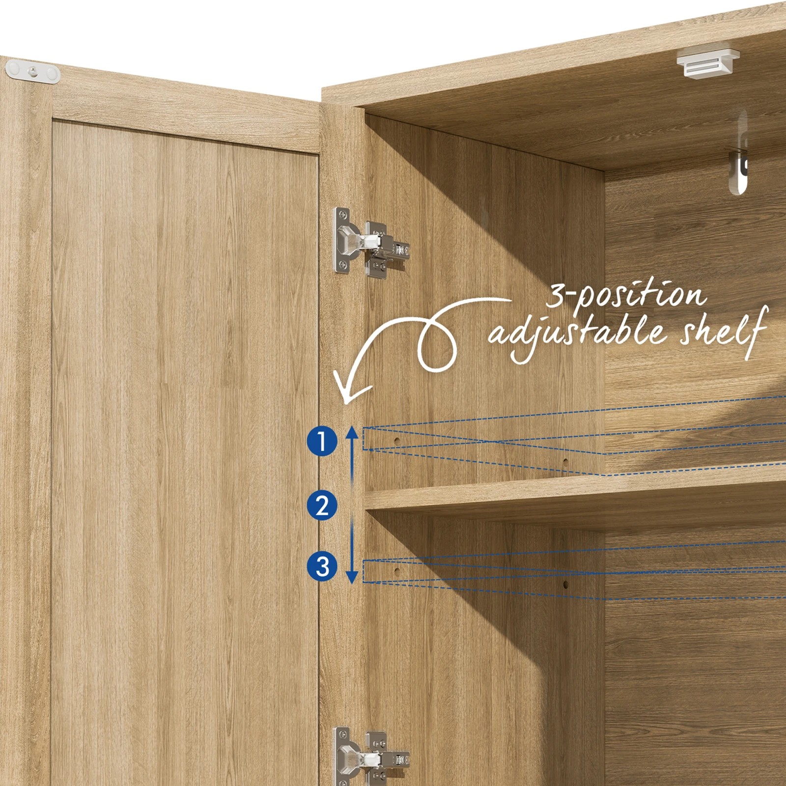 7 Alfordson Sideboard Buffet Cupboard Storage Cabinet - Oak, 7 of 10