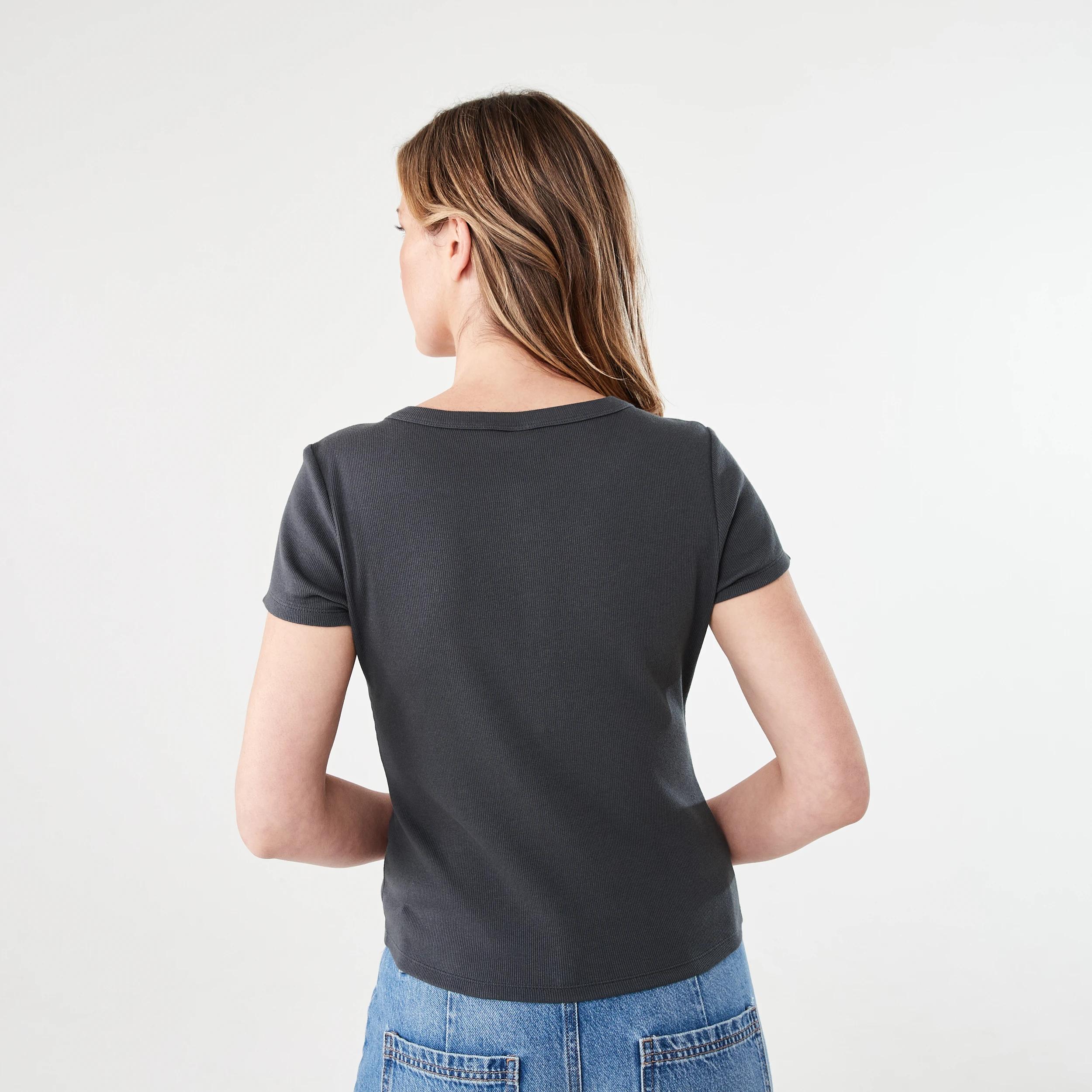 3 Short Sleeve Rib Henley T-shirt NINE IRON, 3 of 6