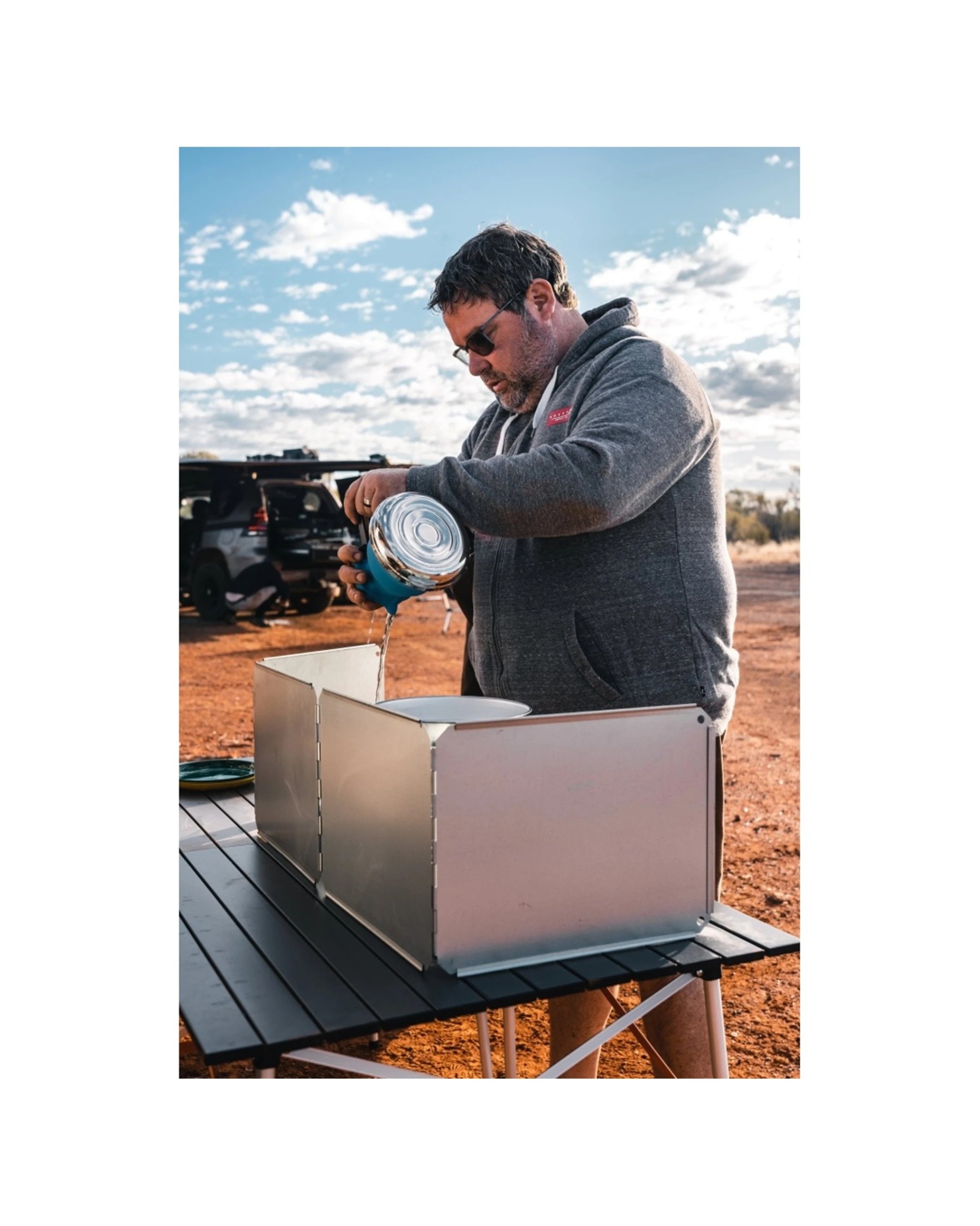 2 Wildtrak 4-Sided Foldable Camp Fire Windshield Galvanised Steel - Silver, 2 of 3