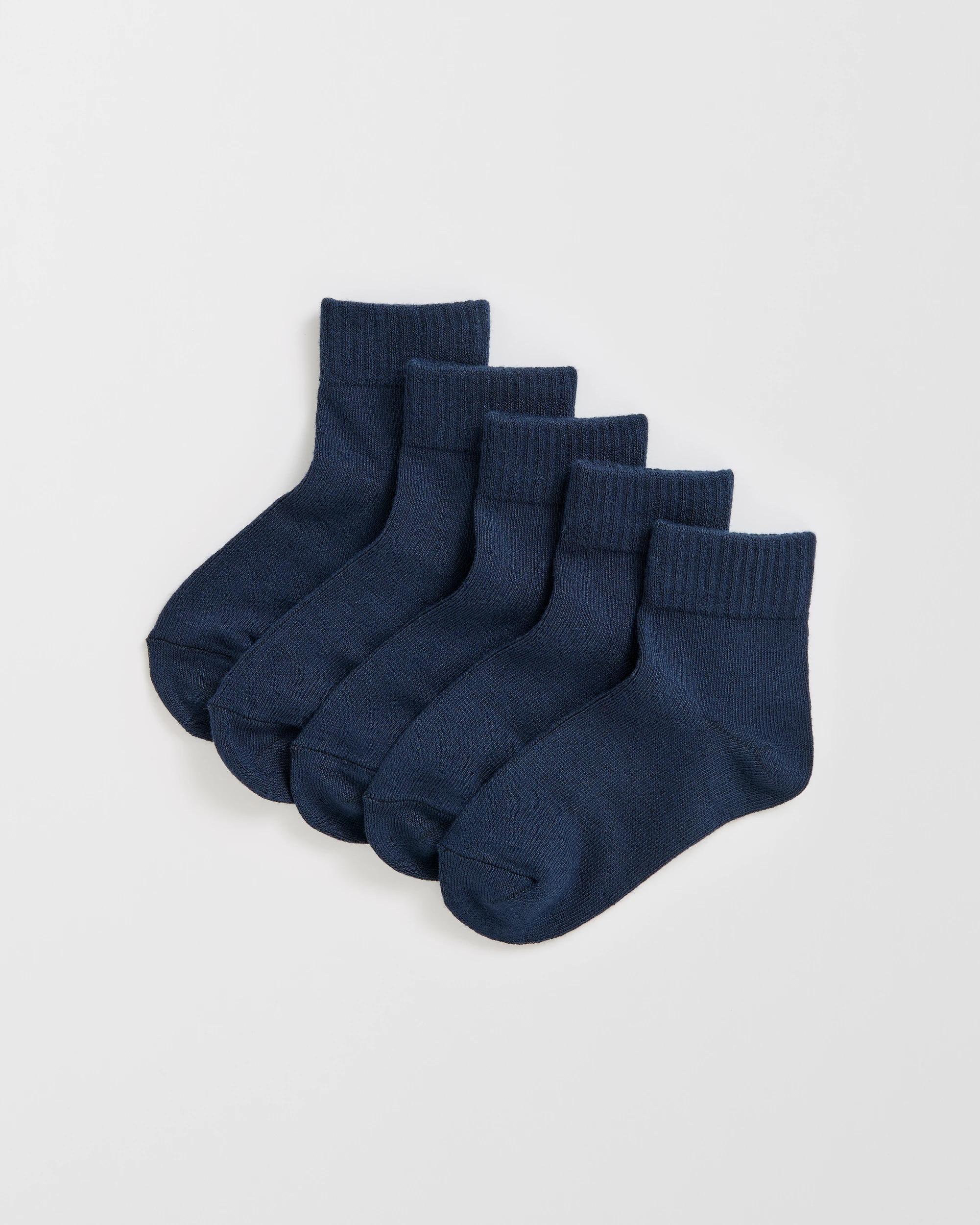 1 Maxx Bamboo 5 Pack Low Cut School Socks NAVY, 1 of 3