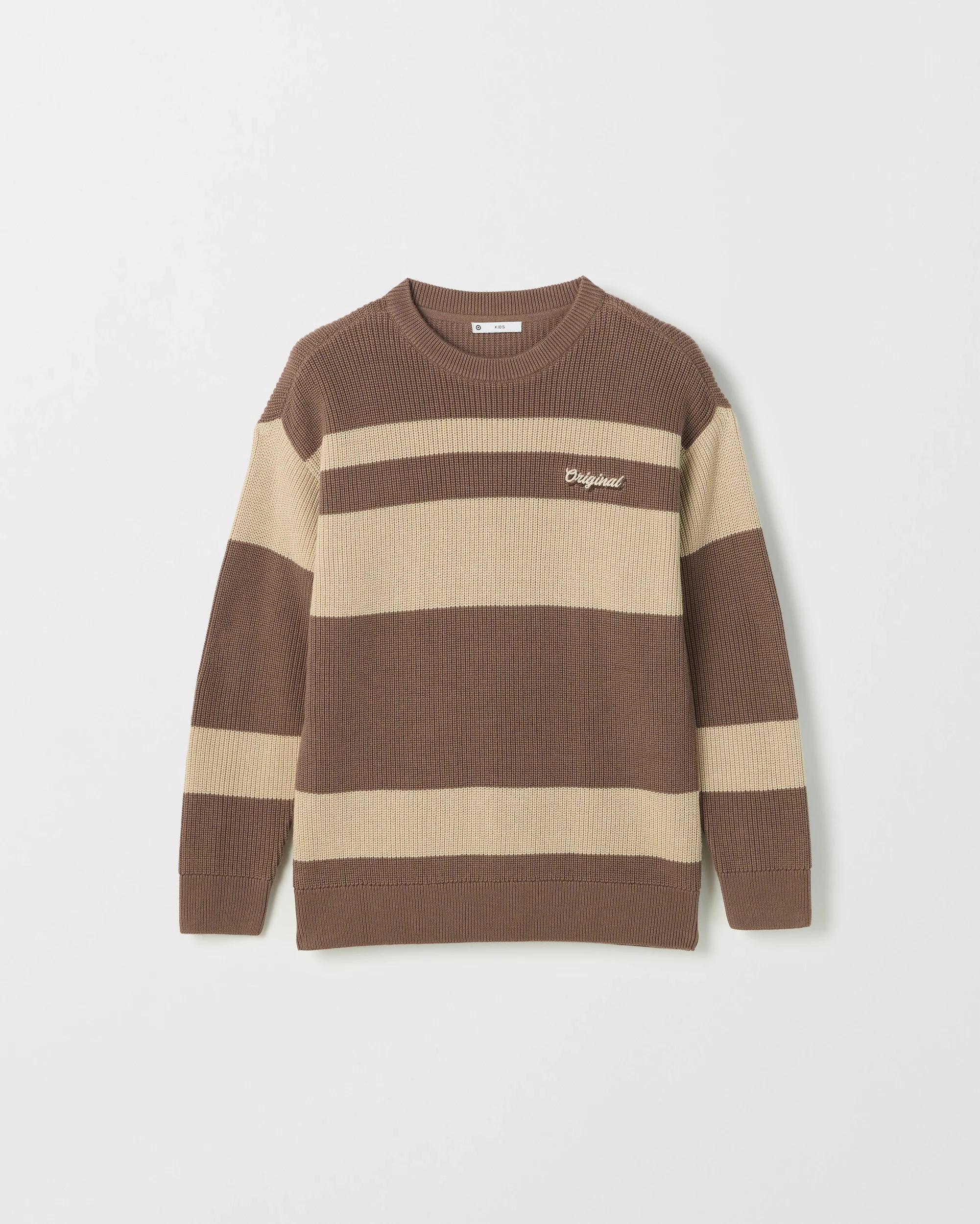 5 Target Kids Australian Cotton Crew Neck Striped Sweater LIGHT BROWN, 5 of 6