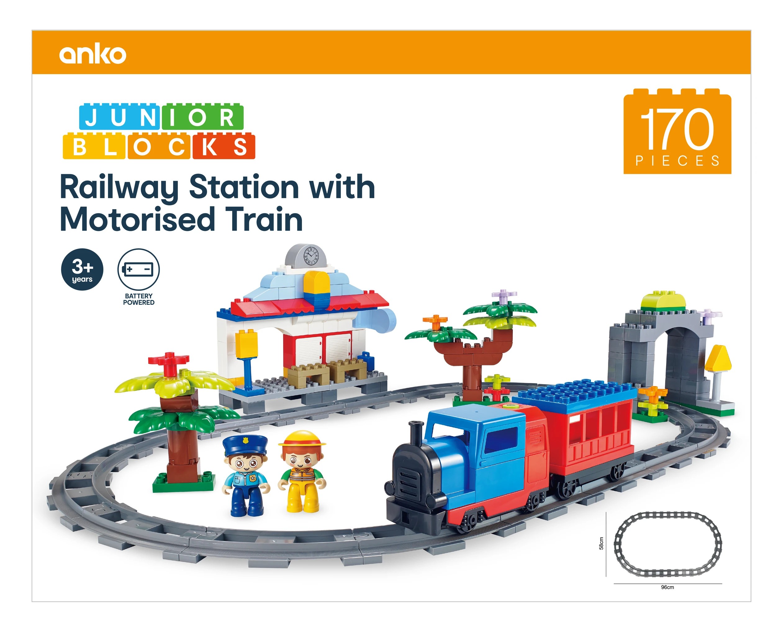 9 170 Piece Junior Blocks: Railway Station with Motorised Train Playset, 9 of 9
