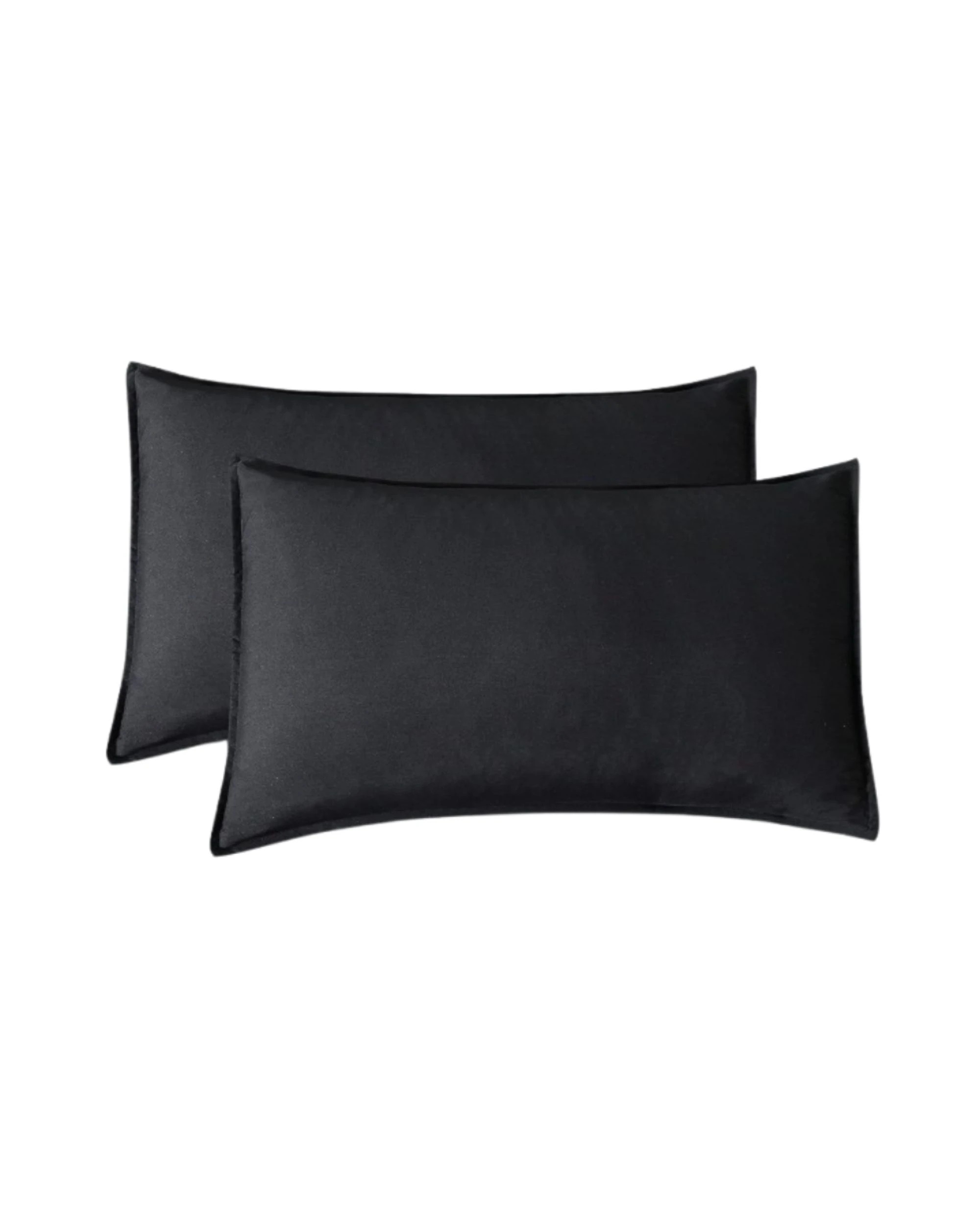 6 CleverPolly 100% Vintage Washed Microfibre Sheet Set - Super King Bed - Black, 6 of 6