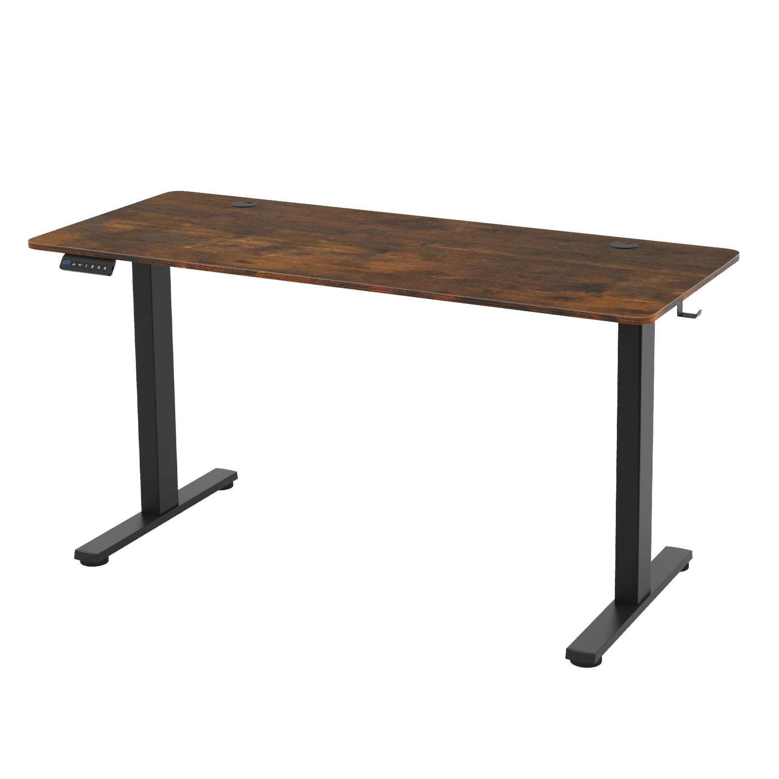 1 Costway 140cm Electric Standing Desk 3 Height Memory Computer Desk - Brown, 1 of 3