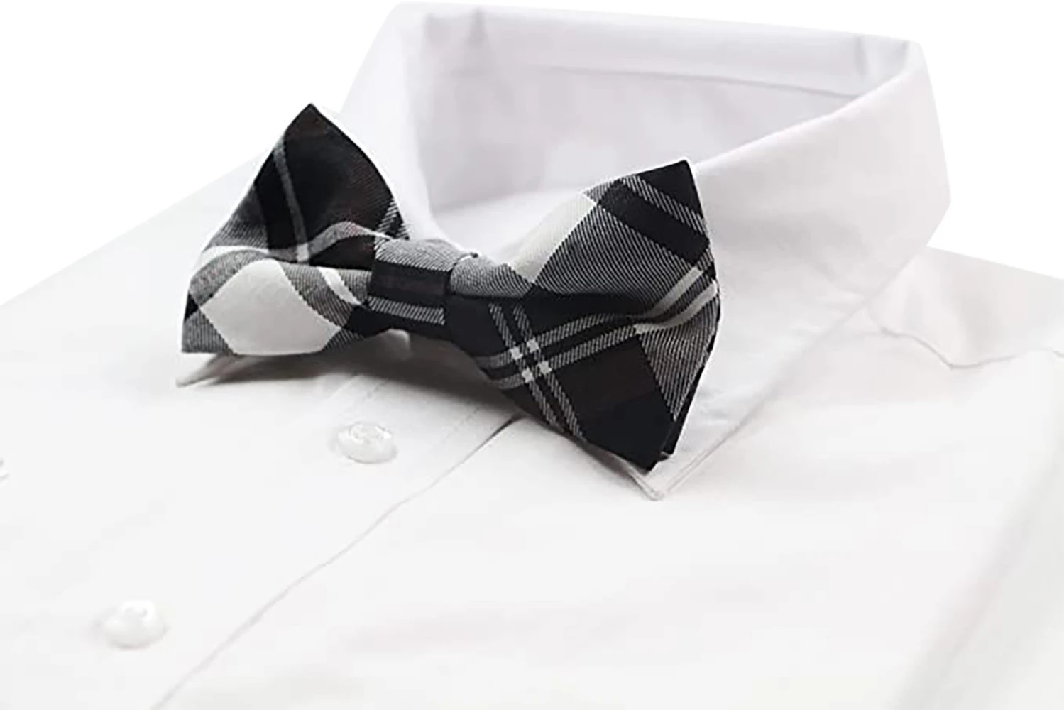 5 Zasel Mens Black And White Patterned Cotton Bow Tie - Multi, 5 of 5