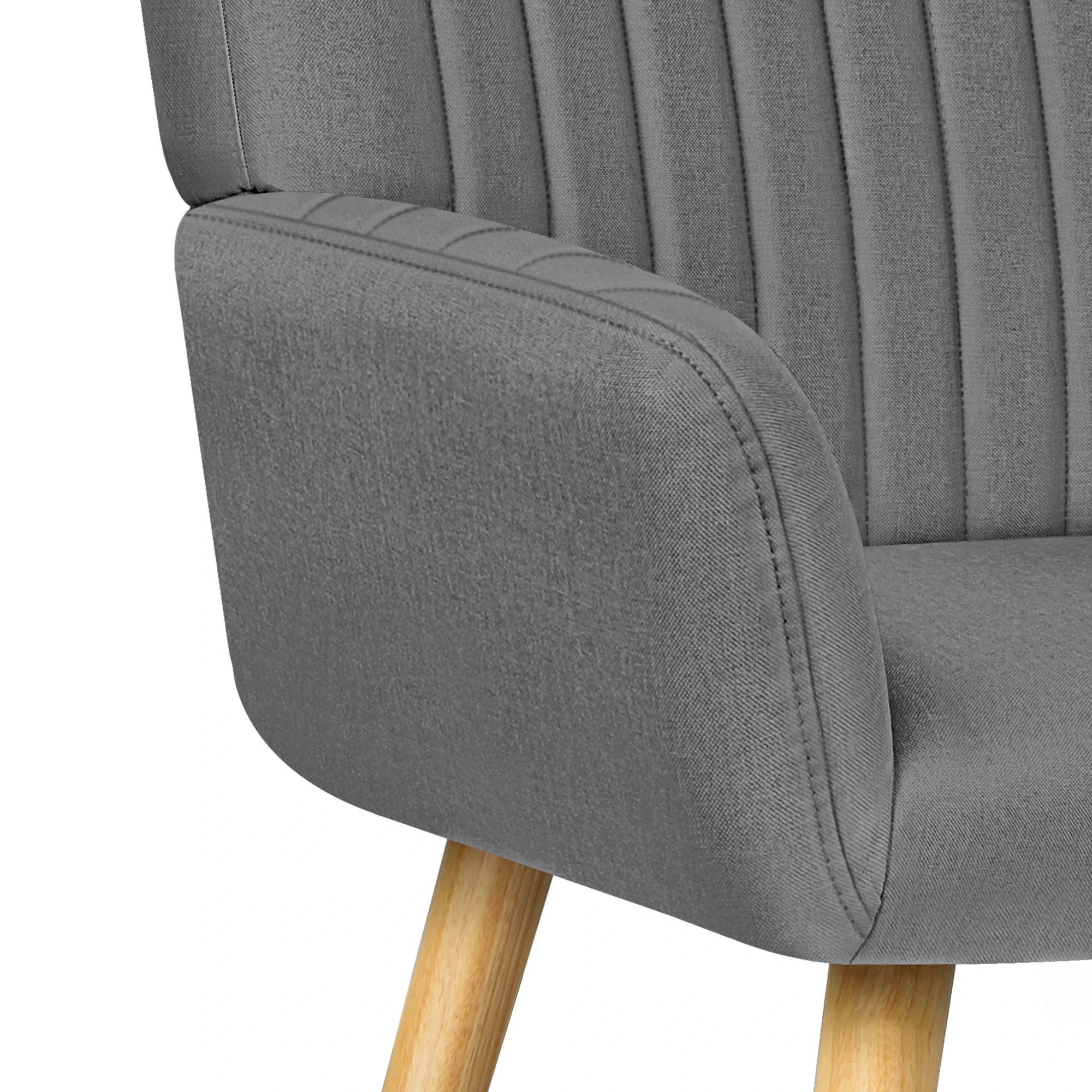 8 Alfordson Armchair Lounge Chair Upholstered Accent Chair Sofa Couch Light - Light Grey, 8 of 9