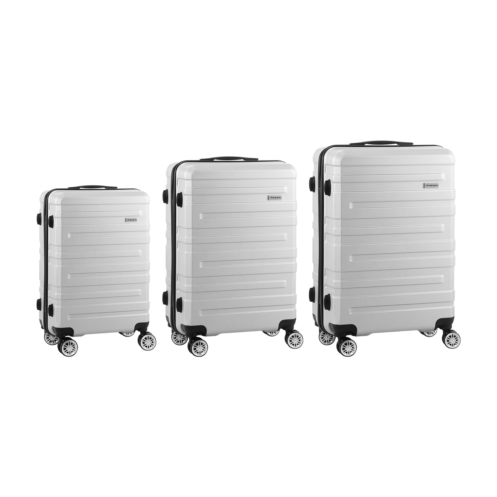5 Mazam 3PCS Luggage Suitcase Trolley Set Travel TSA Lock ABS Hard Case - Silver, 5 of 8