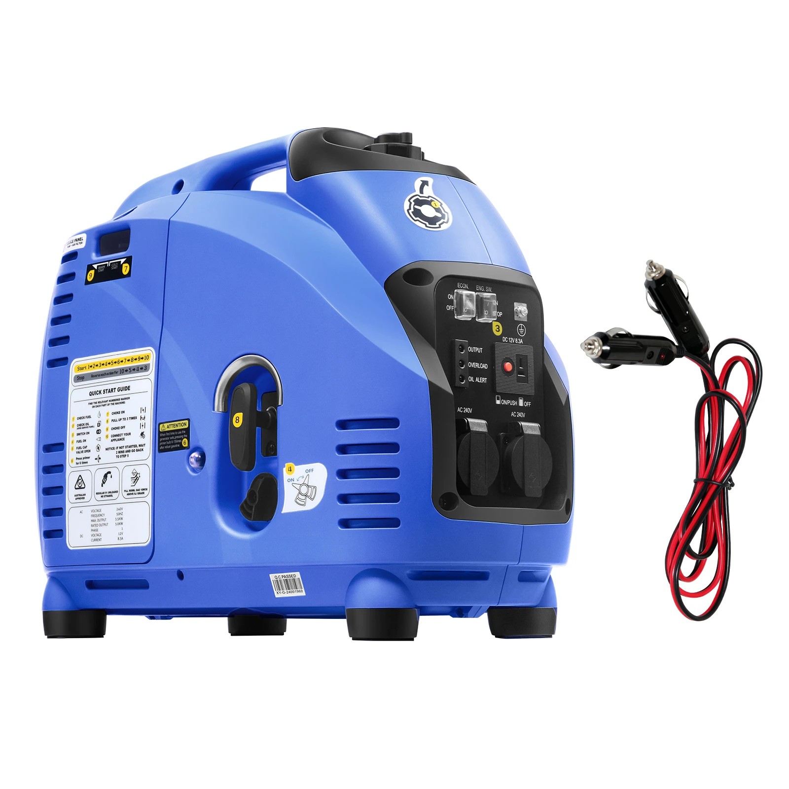 1 GenTrax 3.5kW Inverter Generator 100% Pure Sine Wave Power Hub for Laptops & AC, 1 of 10