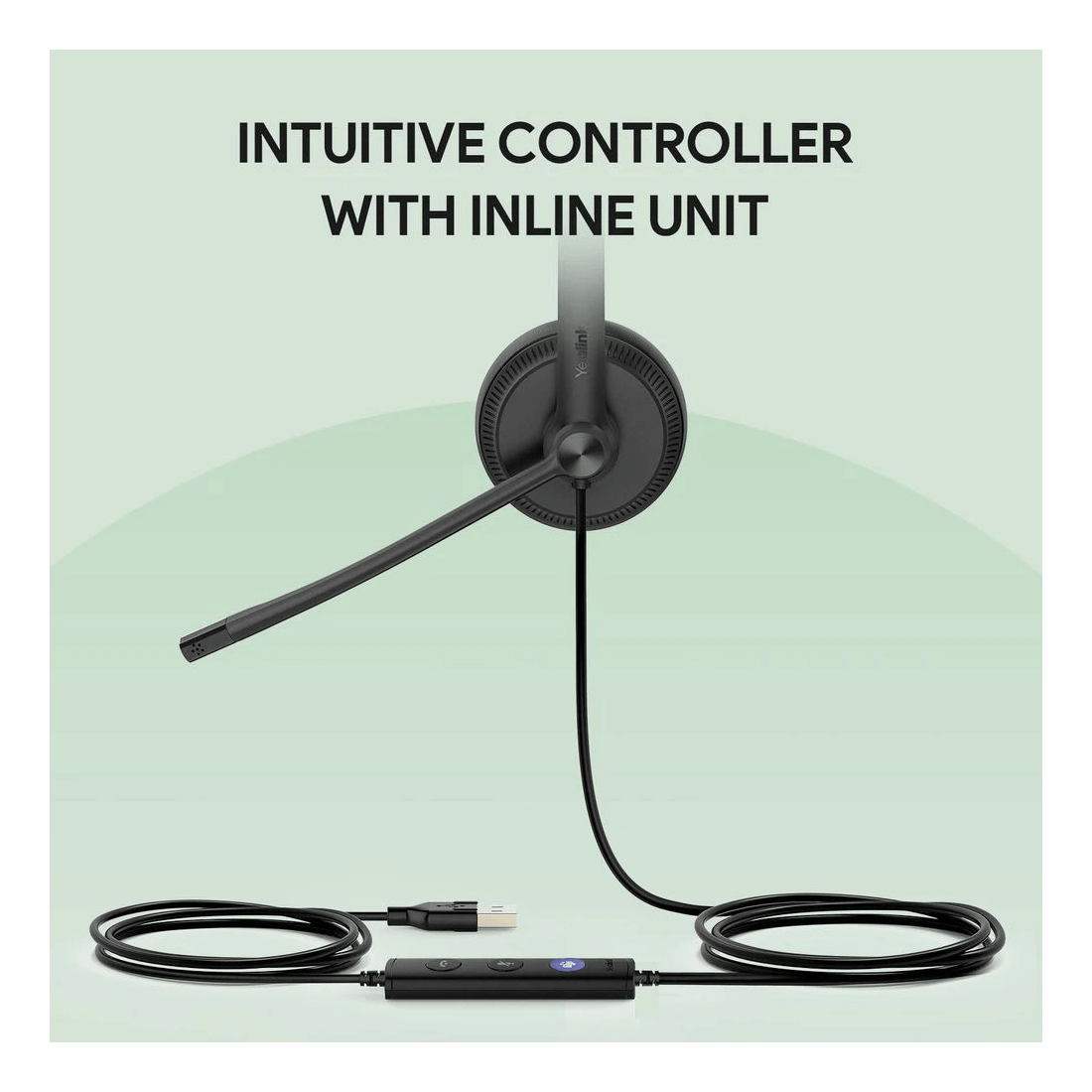 3 Yealink UH34 Mono Corded On-Ear Headset Black, 3 of 6