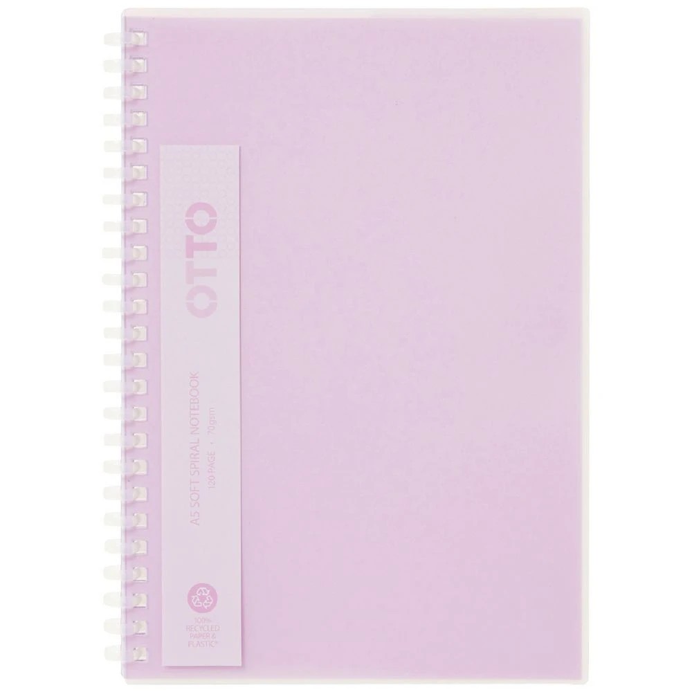 1 Otto A5 Soft Spiral Notebook Pink 120 Page, 1 of 2