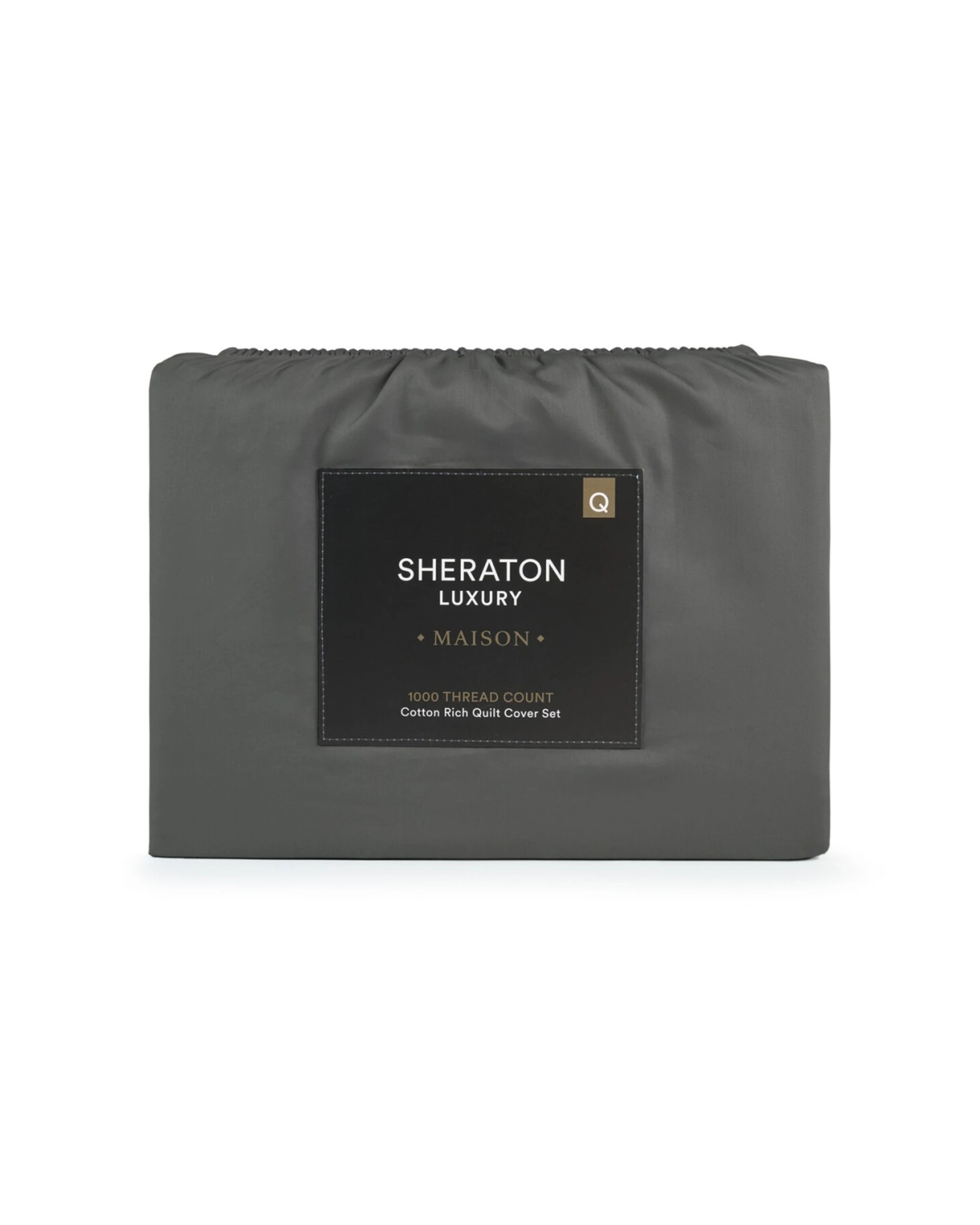 3 Sheraton Luxury Maison 1000TC Cotton Bed Quilt Cover Set King Fossil - Grey, 3 of 4