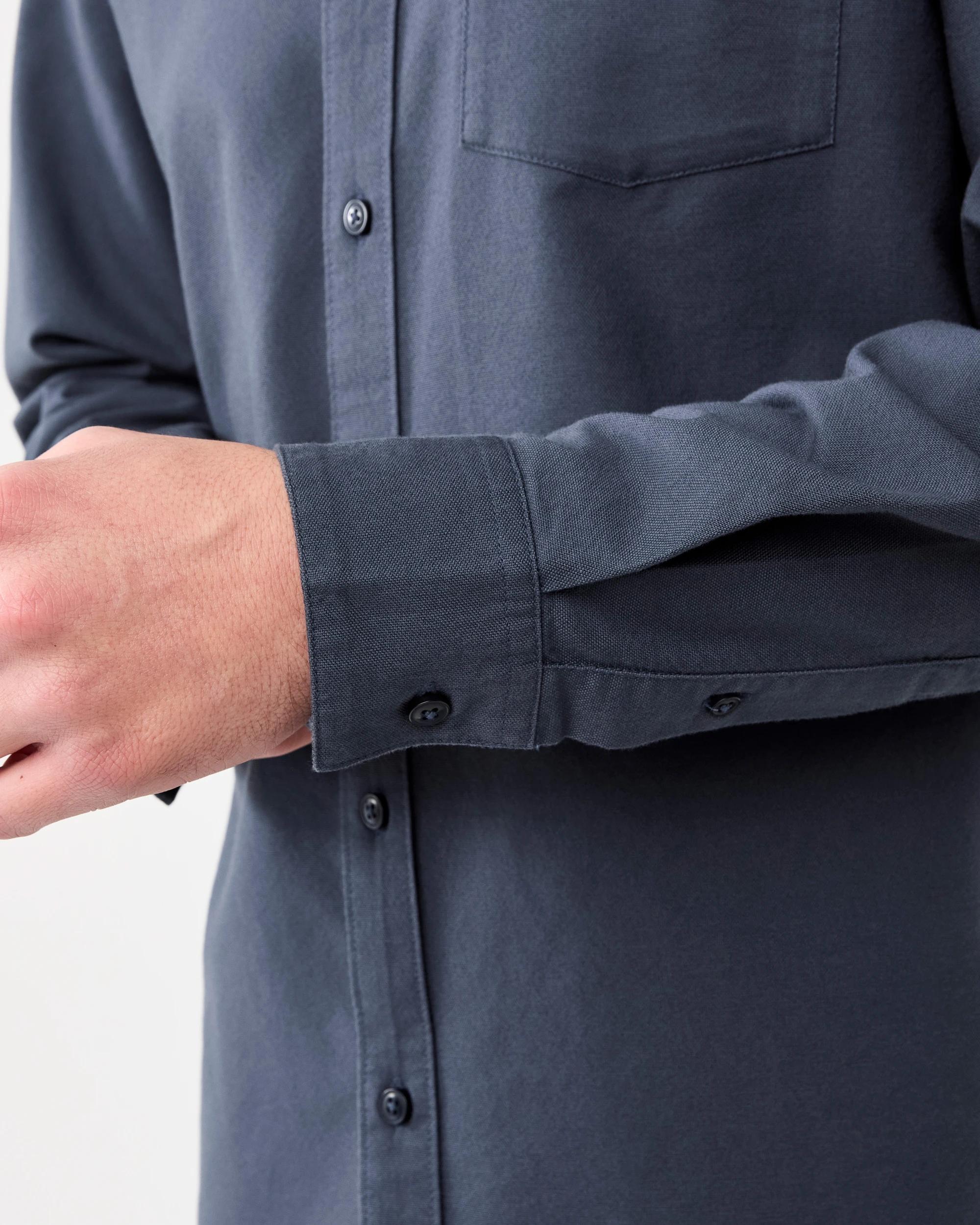 7 Long Sleeve Oxford Shirt Blu Night, 7 of 8