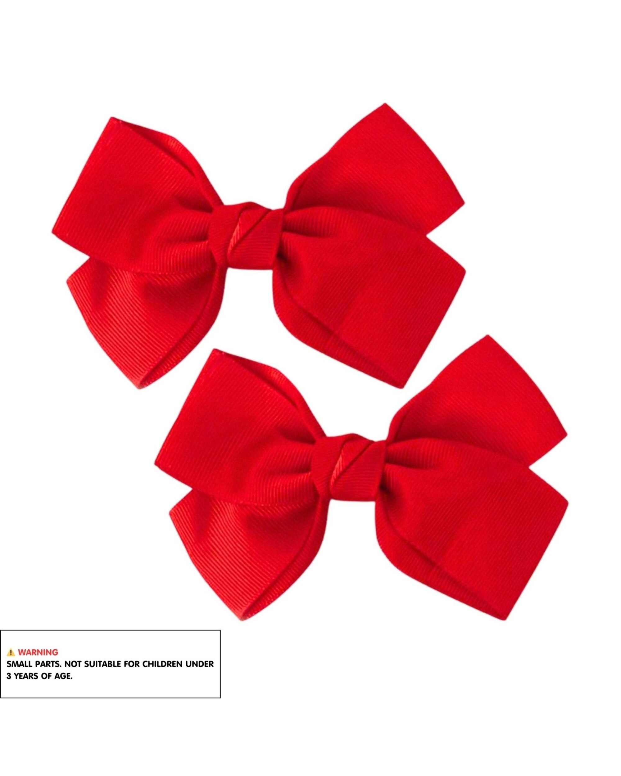 2 Party Planet Ribbon Bow Hair Clips Pack of 2 - Red, 2 of 3