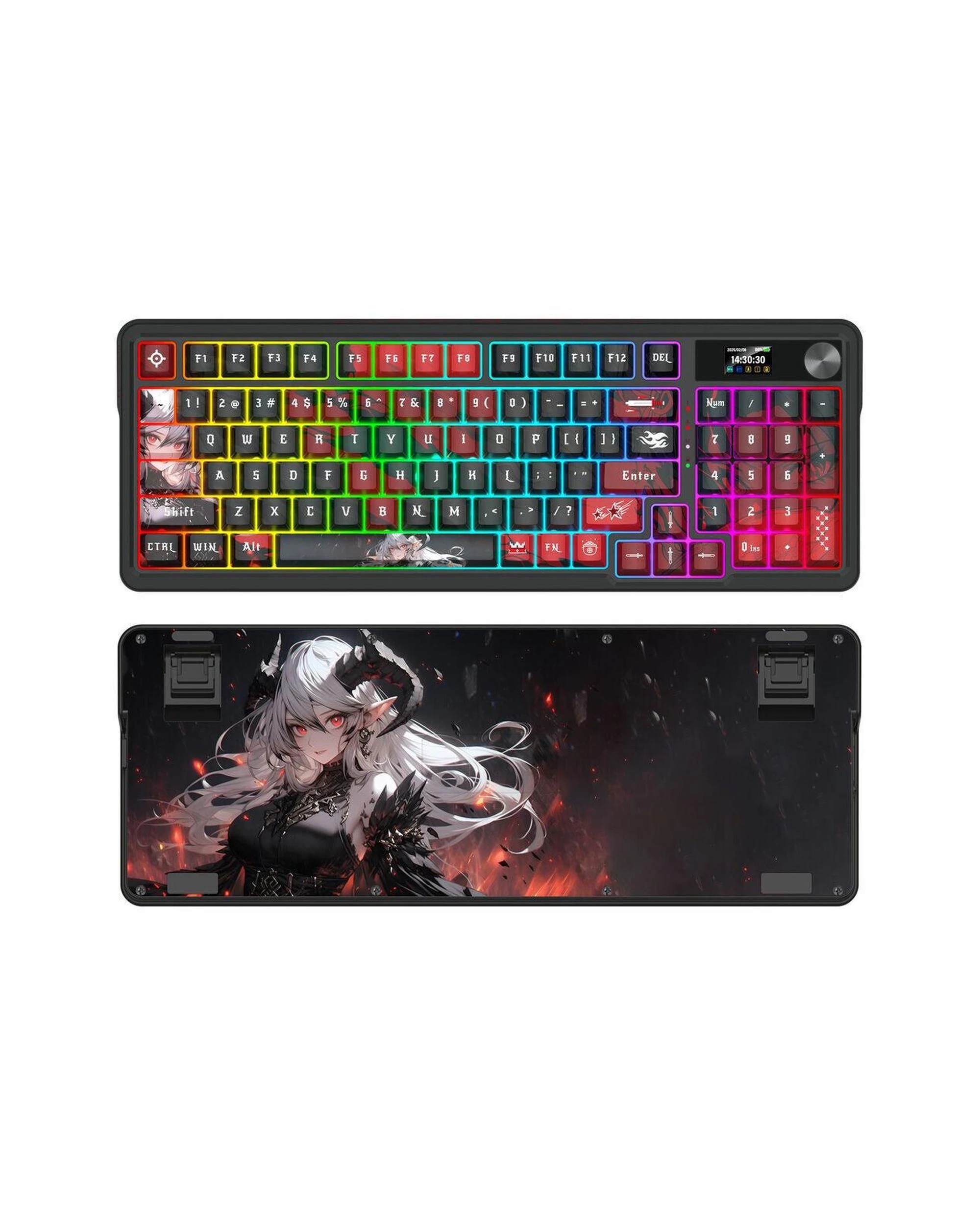 2 Redragon K719WGB1 Pro Artemis Pro LCD Gasket Wireless Mechanical Keyboard - Black, 2 of 10