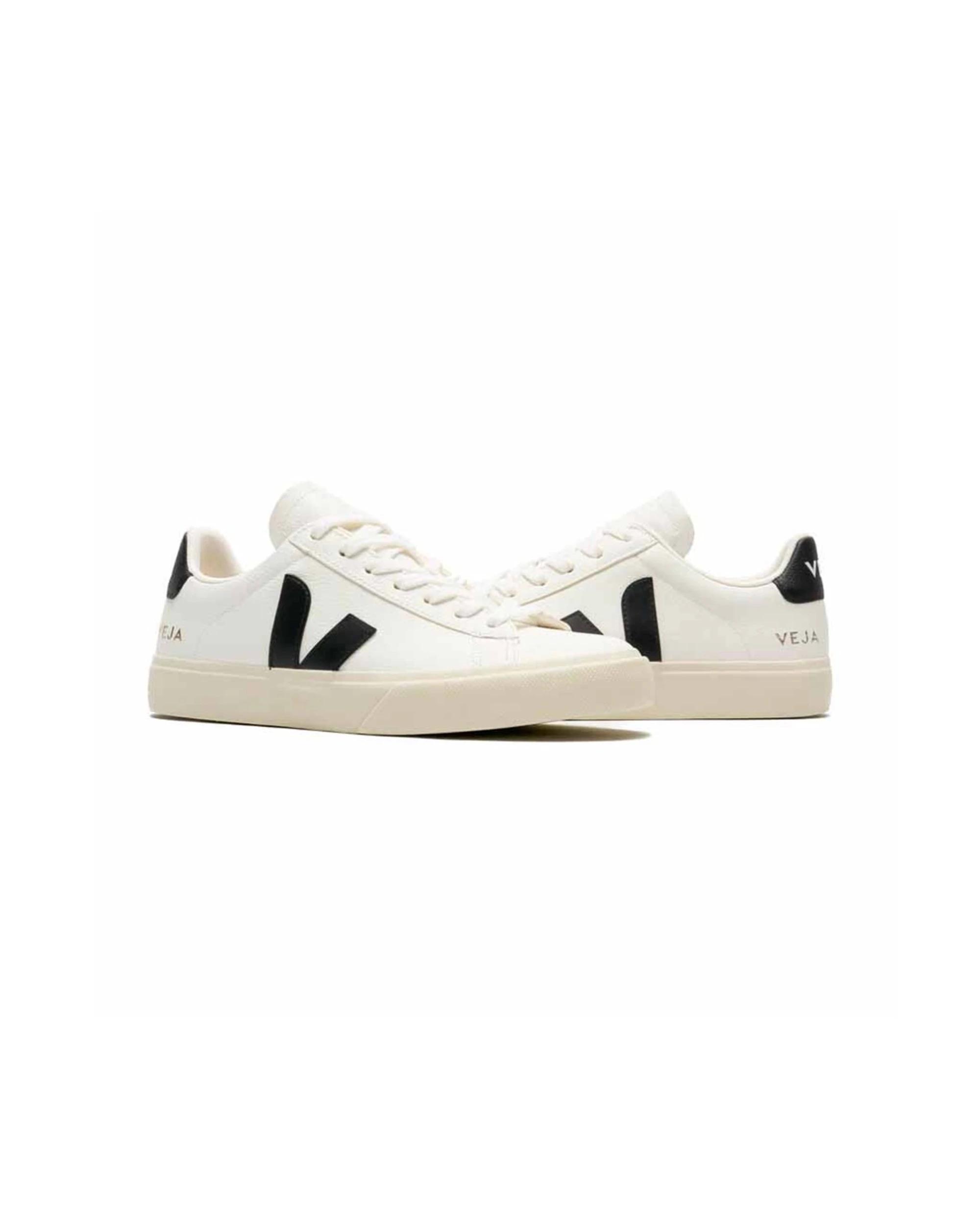 5 VEJA Campo Chromefree Leather Sneakers Casual EXTRA WHITE/BLACK, 5 of 6