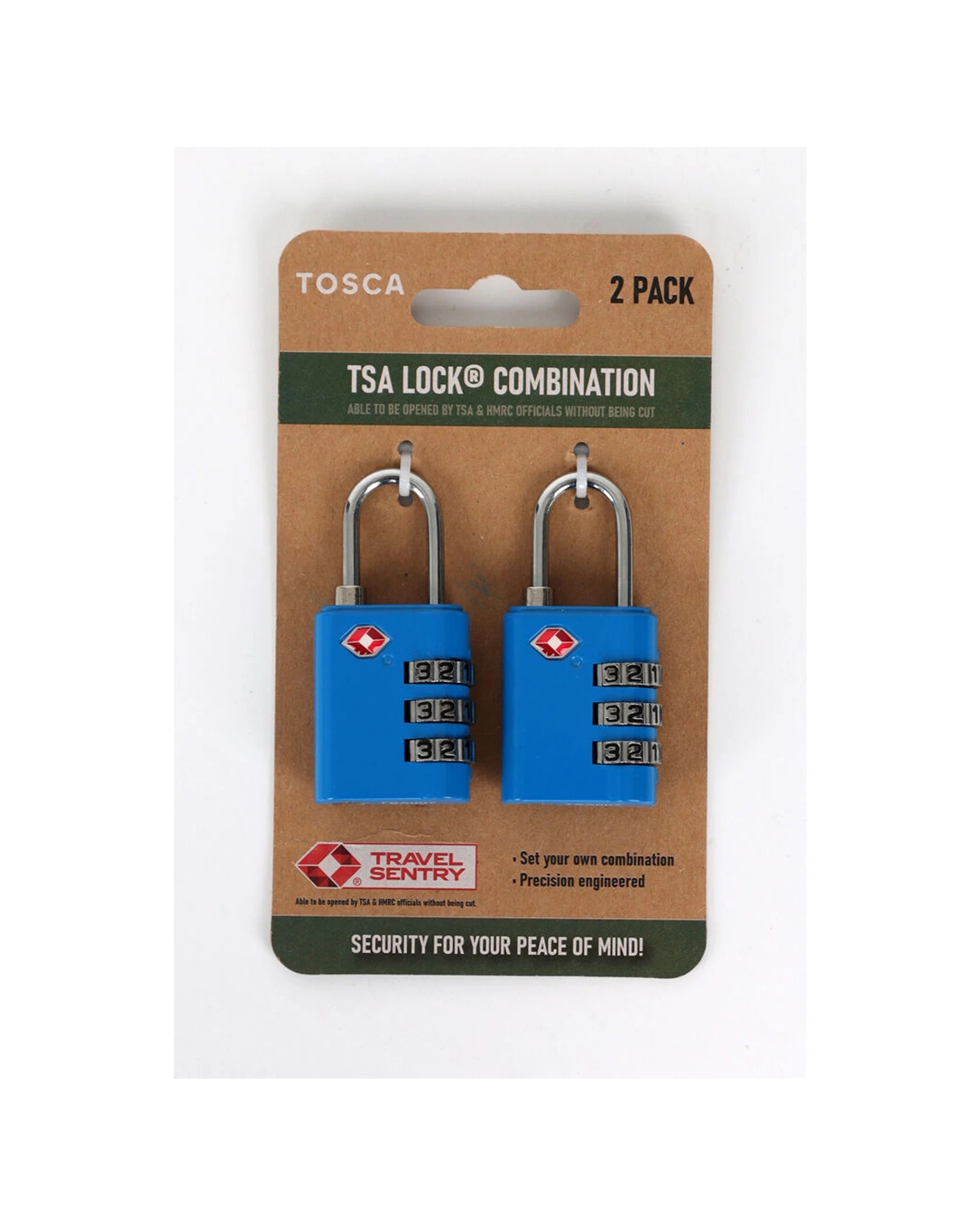 1 Tosca 2pc Travel Luggage Suitcase TSA Combination Lock - Blue, 1 of 1