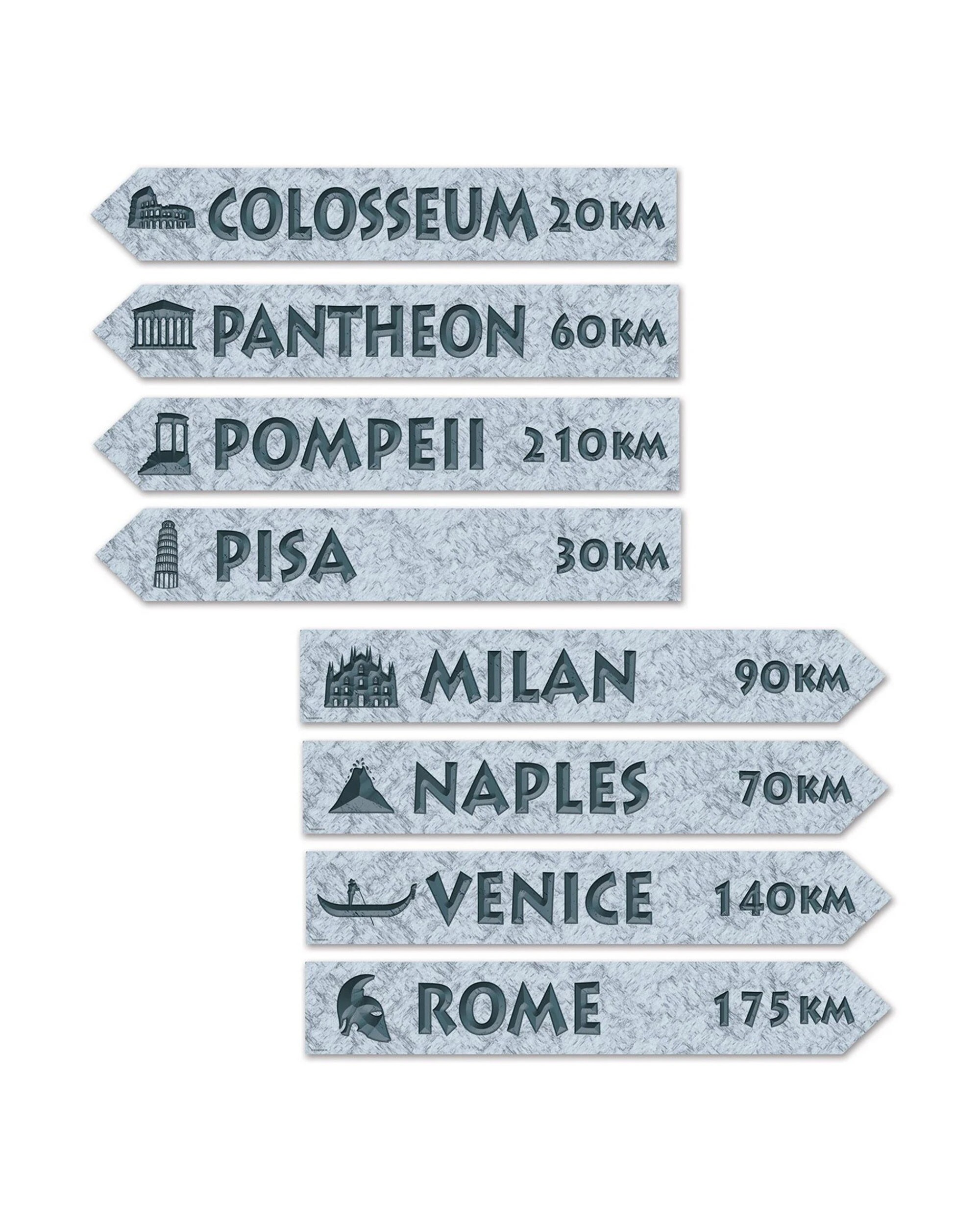 1 Beistle Italian Destination Street Sign Decorations Pack of 4, 1 of 1