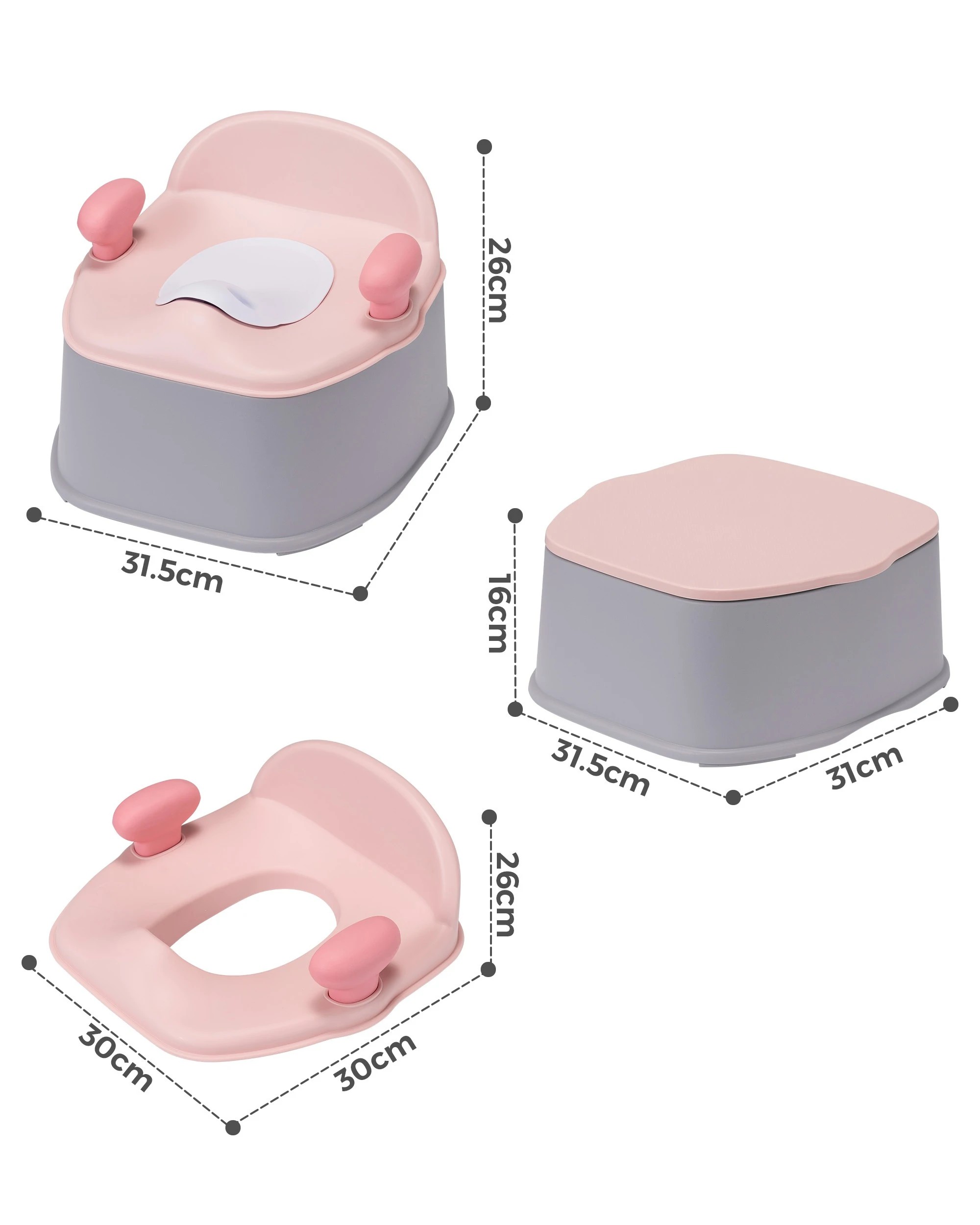 9 PlayPals 3-in-1 Kids Potty Toilet Trainer Toddler Toilet Training Seat w/ Interactive Musical Mat Pink, 9 of 10