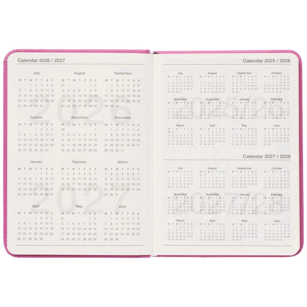 3 J.Burrows A6 Week to View PU FY26/27 Diary Pink, 3 of 6